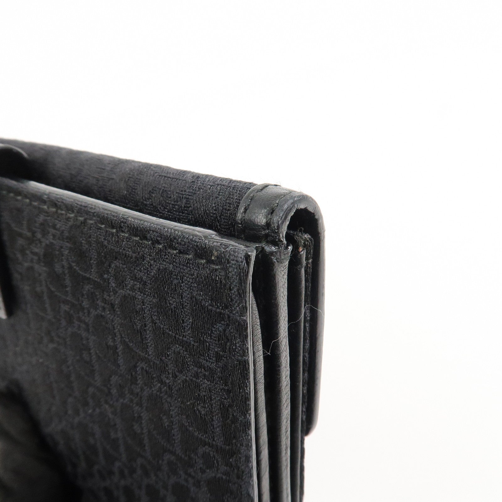 Christian Dior Trotter Canvas Leather Long Wallet Black