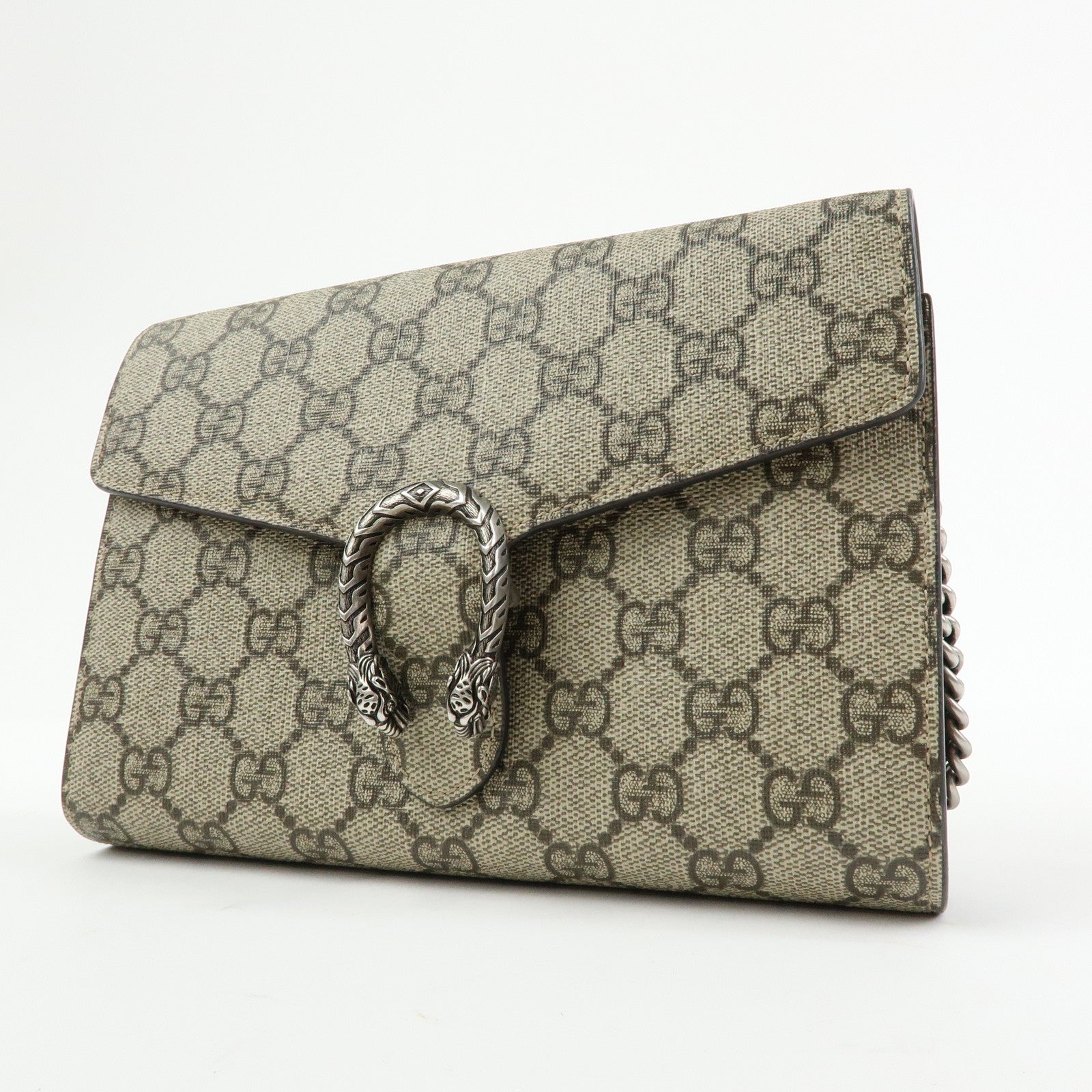 GUCCI Dionysus GG Supreme Chain Shoulder Bag Beige 401231