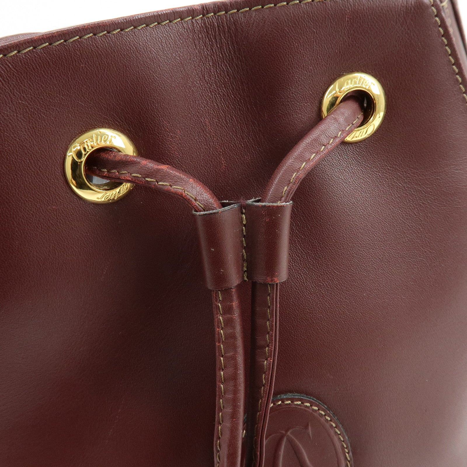 Cartier Must de Cartier Leather Shoulder Crossbody Bag Bordeaux