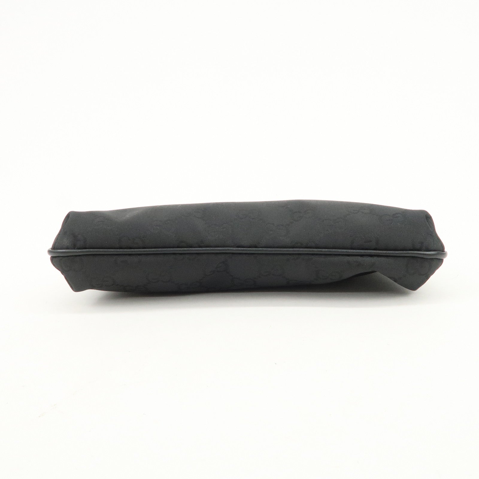 GUCCI GG Monogram Nylon Leather Shoulder Bag Pouch Black 272381
