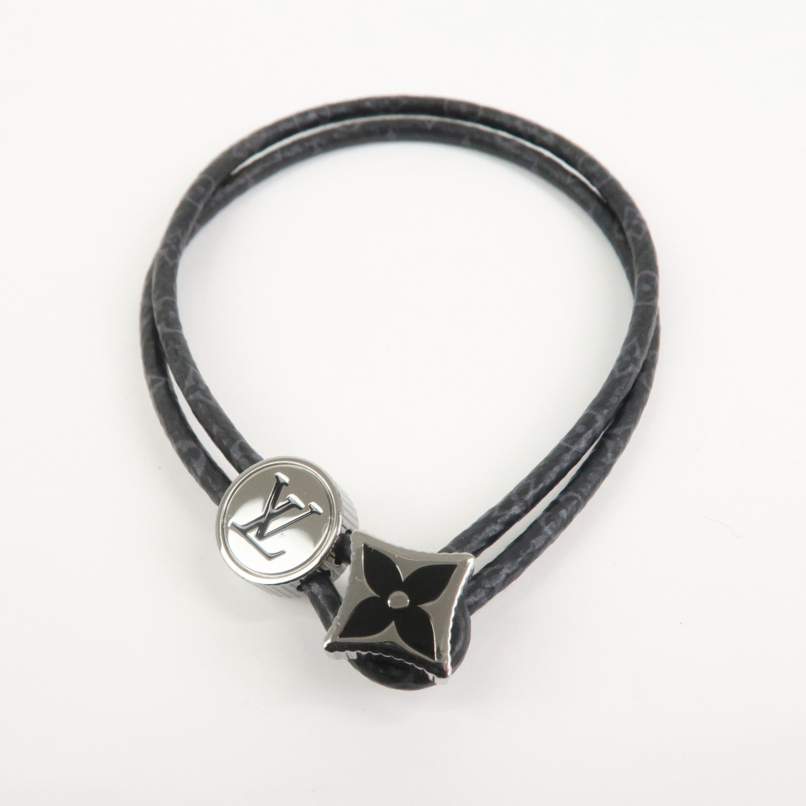 Louis Vuitton Monogram Eclipse Catch It Canvas Bracelet Noir M8111
