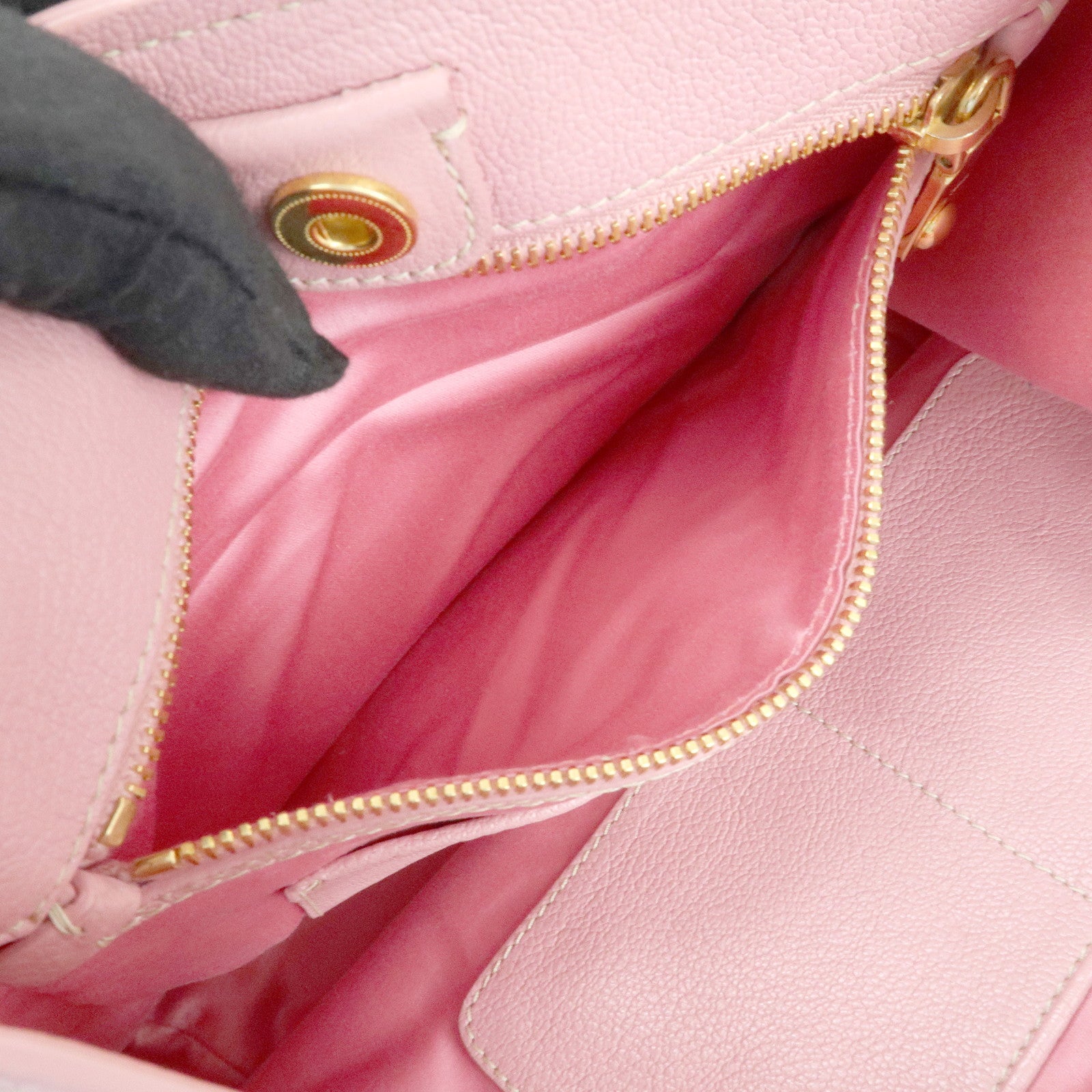 MIU MIU Madras Leather 2Way Shoulder Bag Hand Bag Pink RN0886