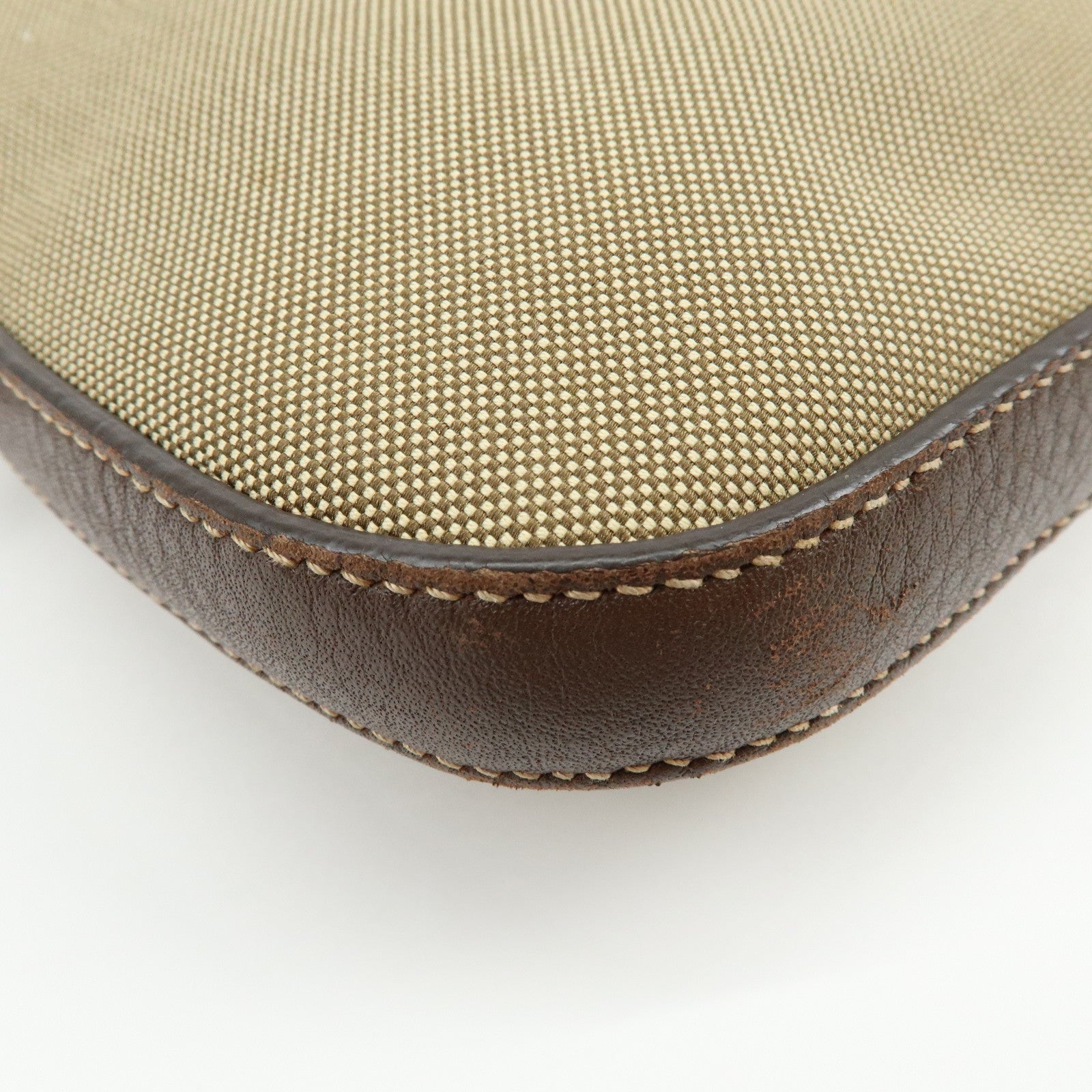 PRADA Logo Jacguard Leather Shoulder Bag Crossbody Bag Brown