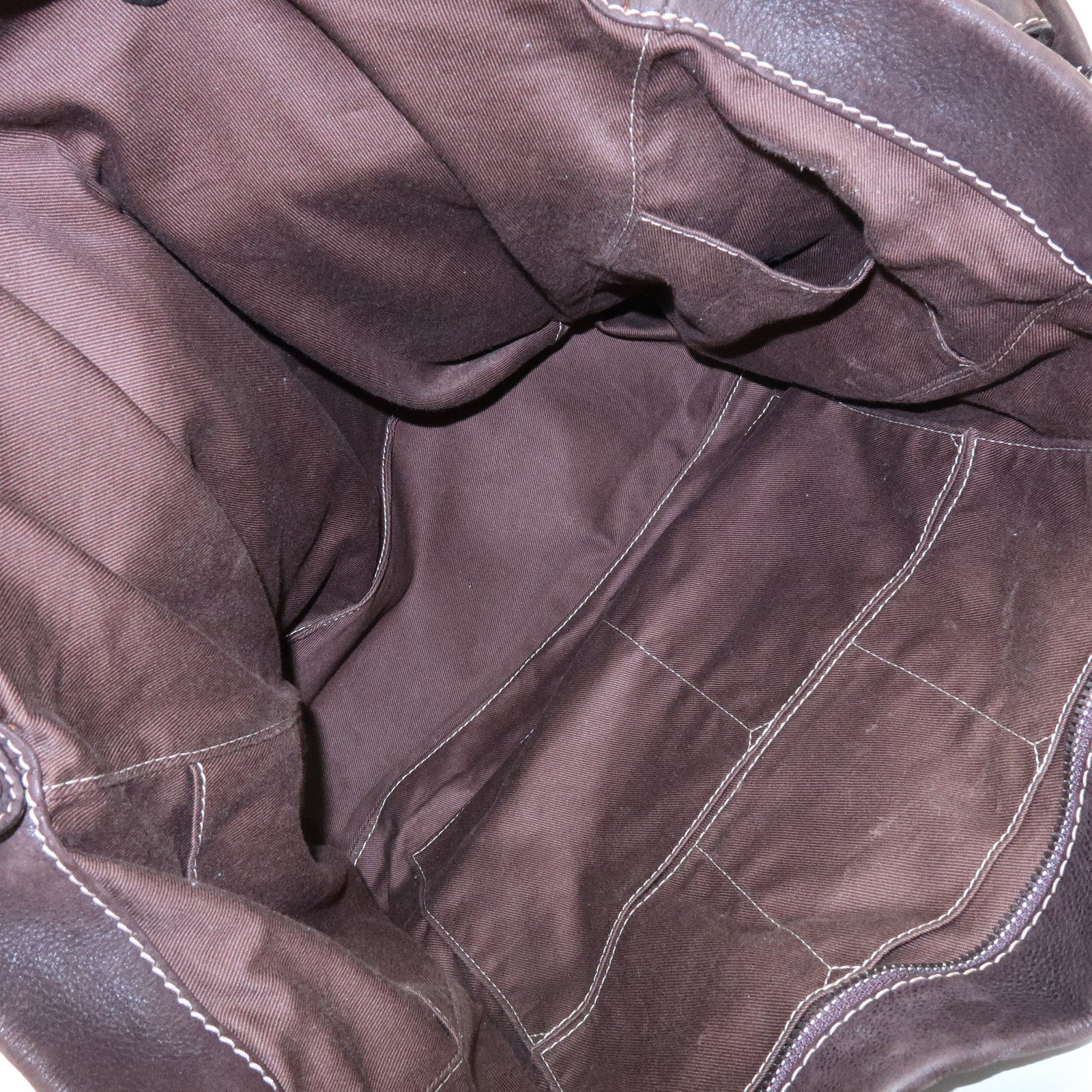 LOEWE Anagram Leather 2Way Bag Boston Bag Shoulder Bag Brown