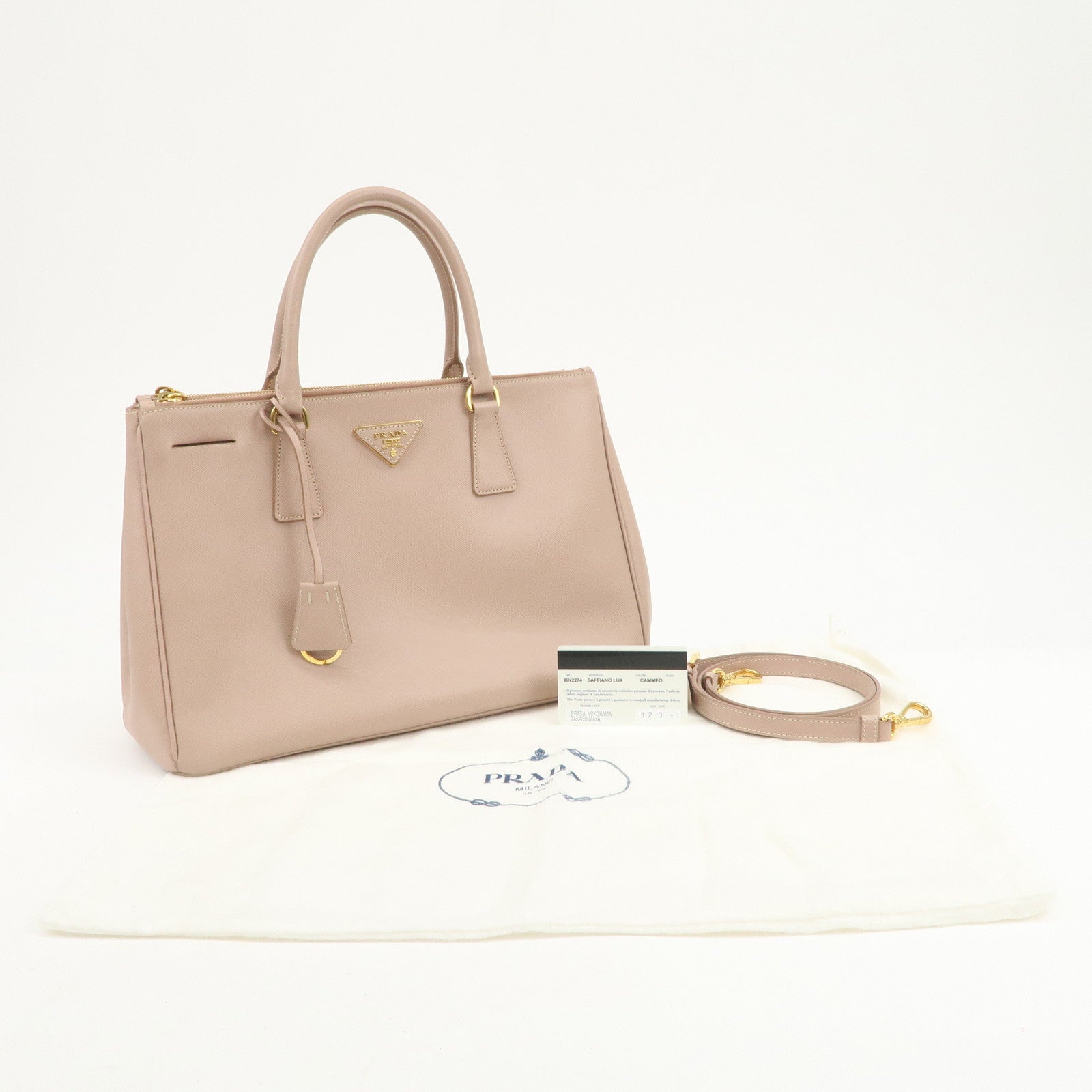 PRADA Triangle Logo Galleria 2Way Bag Shoulder Bag Pink BN2274