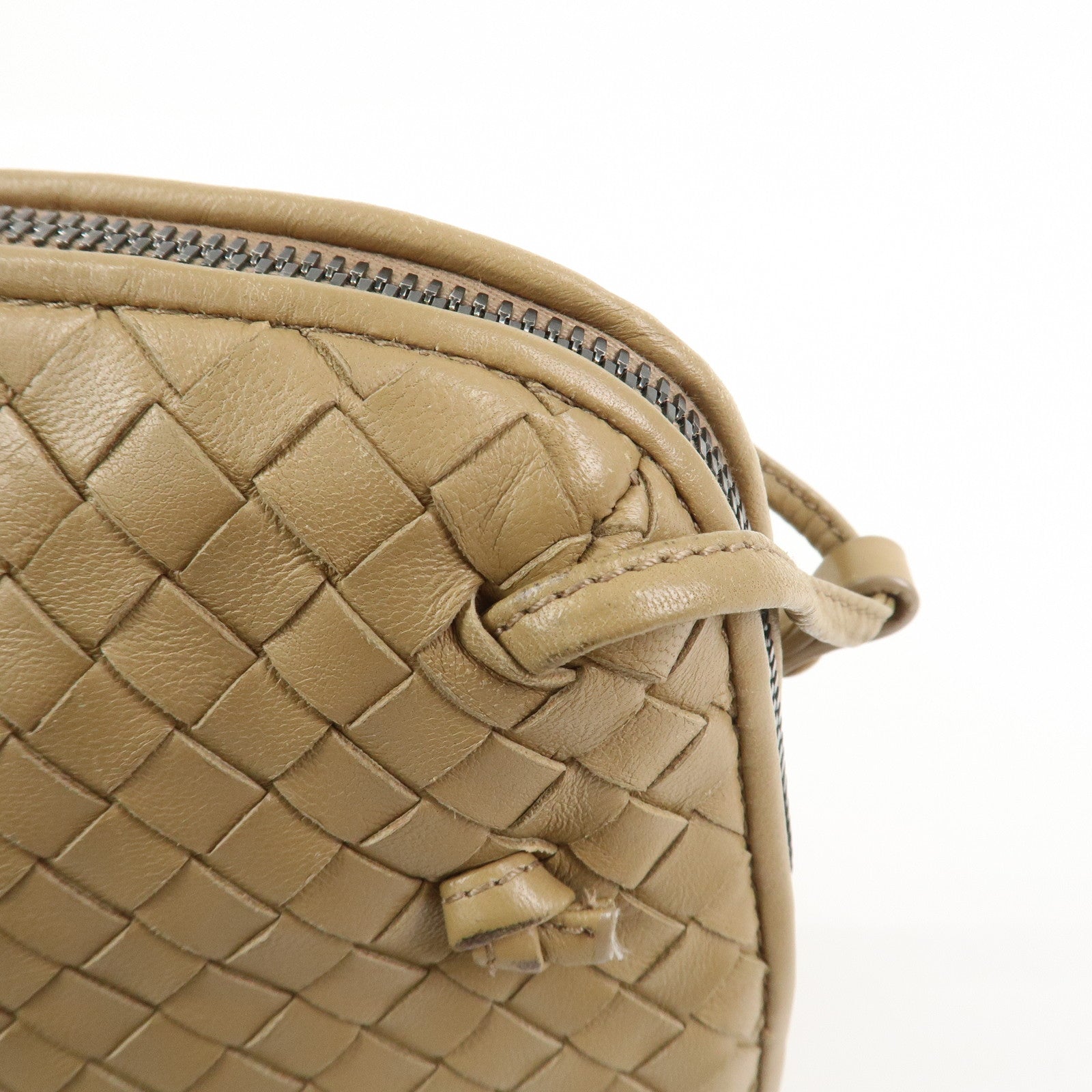 BOTTEGA VENETA Intrecciato Leather Shoulder Bag Light Brown