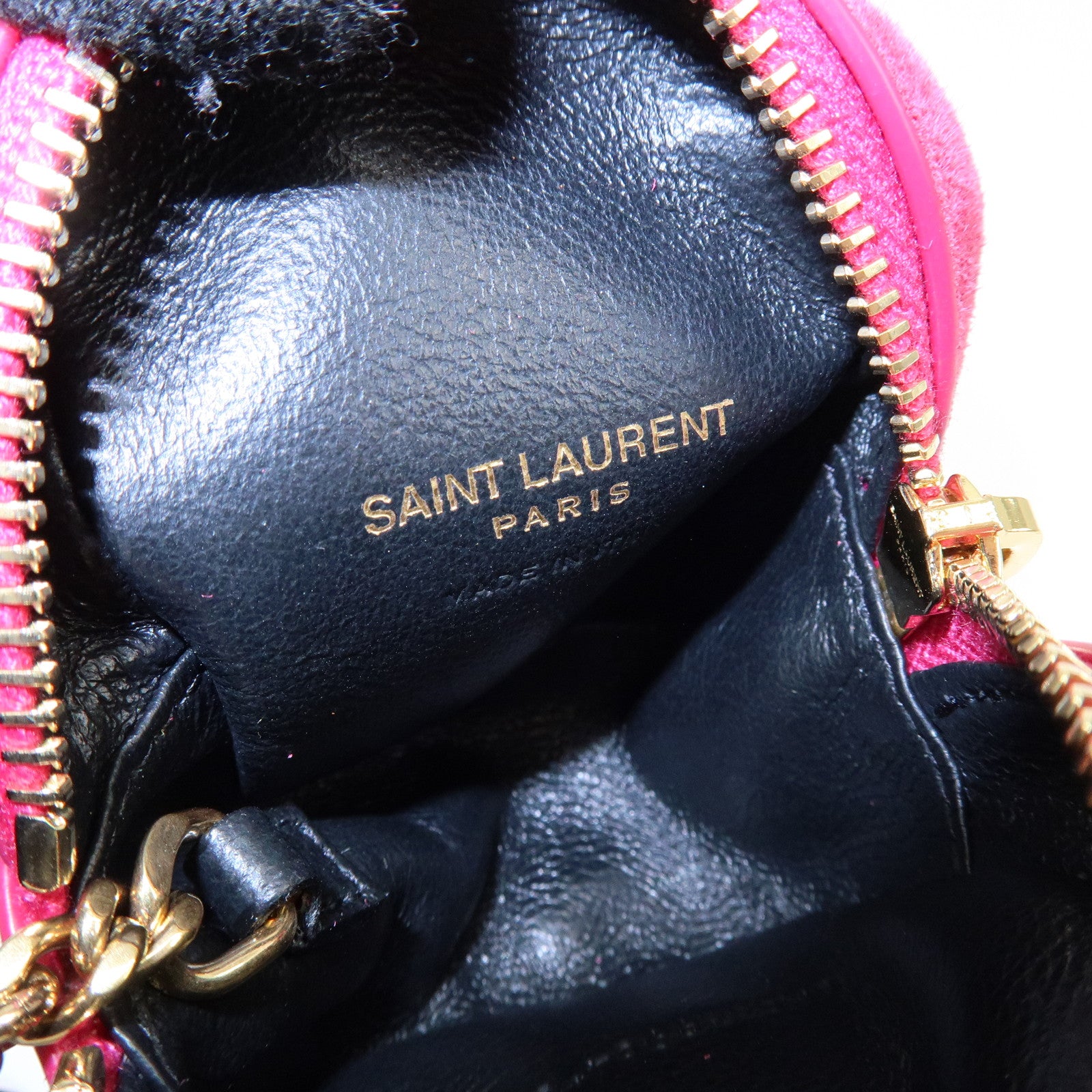 SAINT LAURENT PARIS Casandra Suede Leather Jamie Cube Pouch 669964