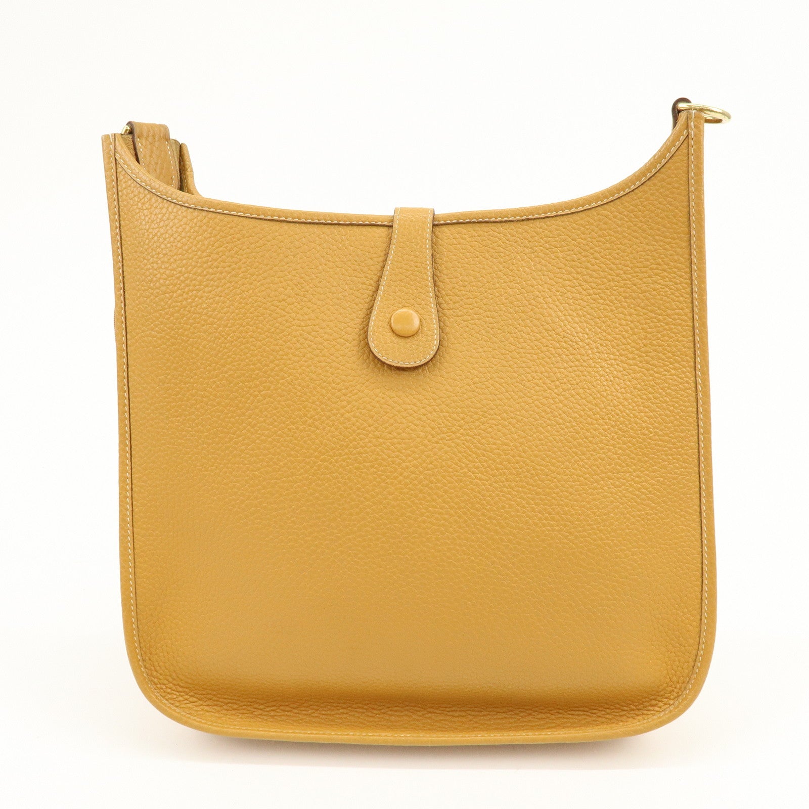 HERMES Evelyne 1GM Taurillon Clemence Shoulder Bag ◯Y Stamped Brown