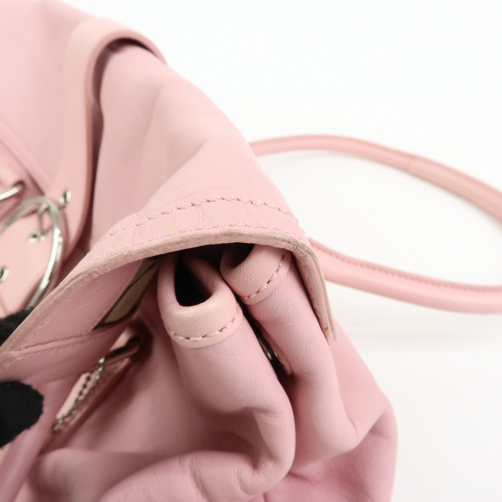 COACH Set of 2 Leather Shoulder Bag Shoulder Wallet Pink Beige