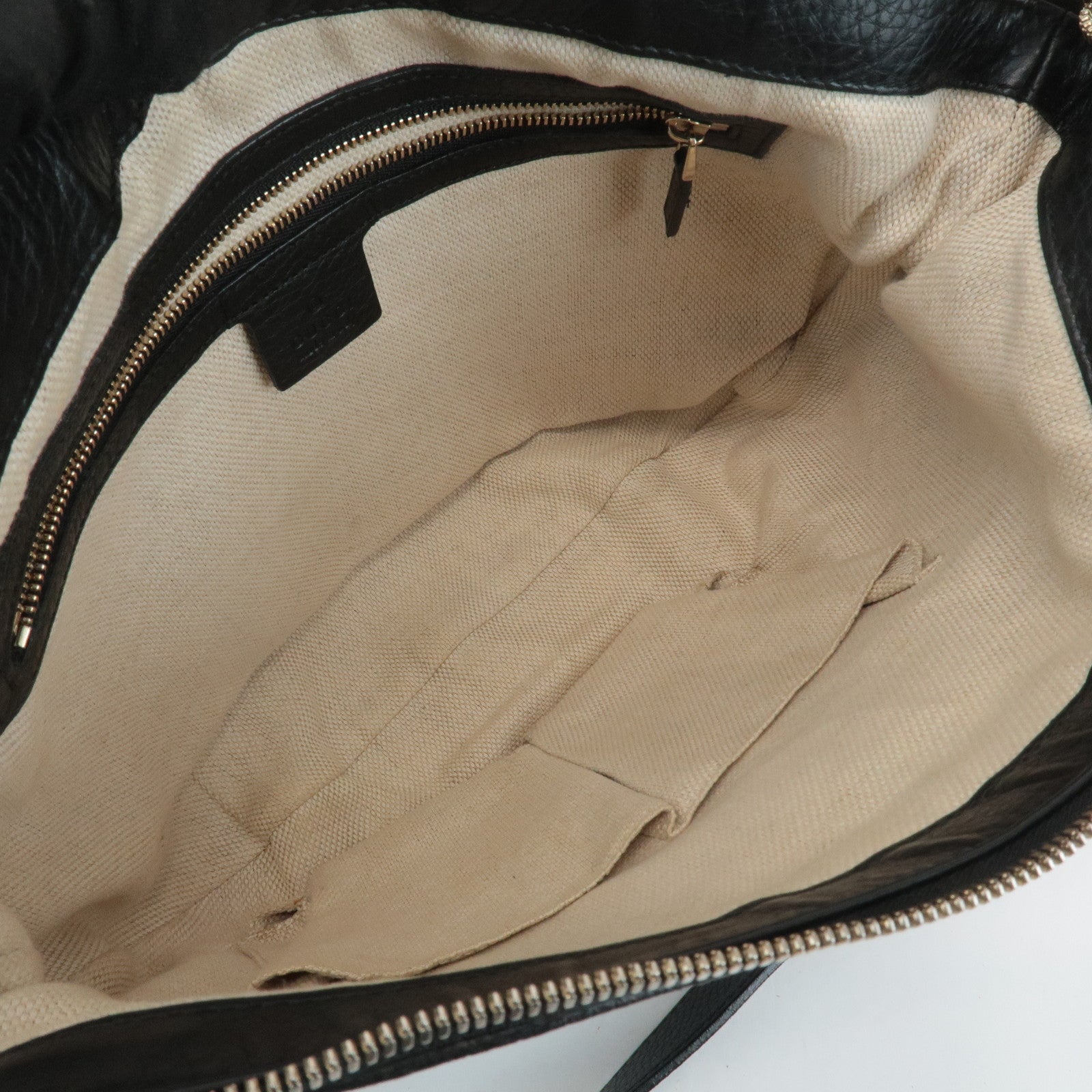 GUCCI SOHO Interlocking G Leather Shoulder Bag Black 308361 Used