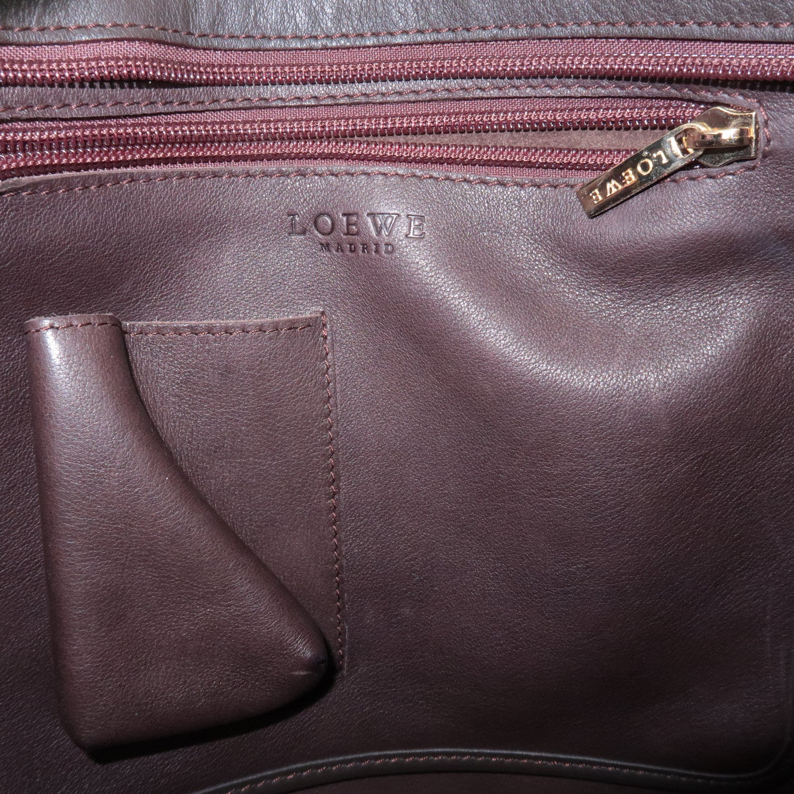 LOEWE Anagram Suede Leather Shoulder Bag Brown Used