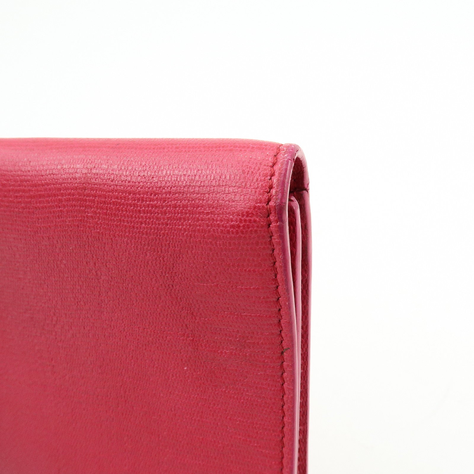 SAINT LAURENT PARIS Y Line Leather Clutch Bag Pouch Pink 265701