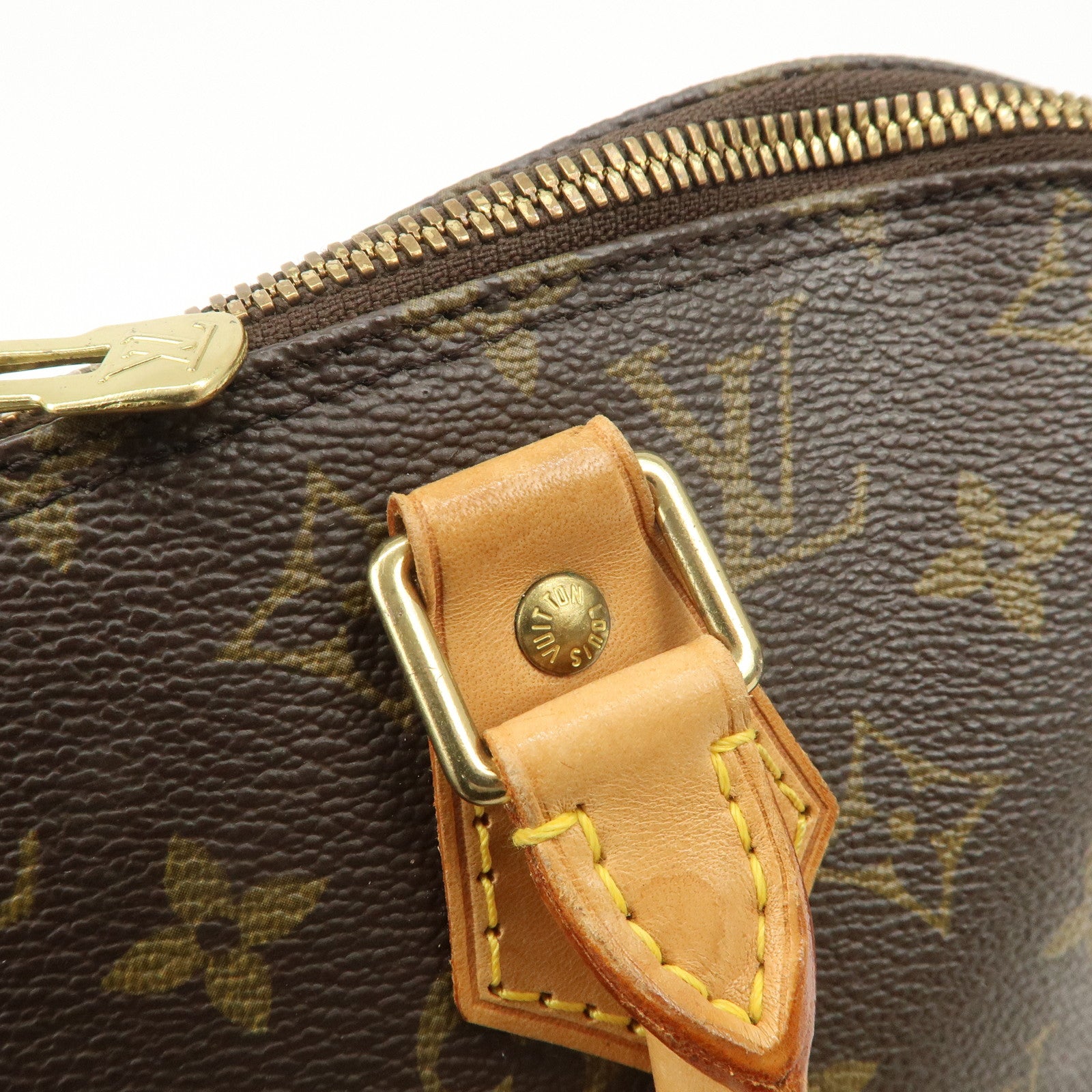 Louis Vuitton Monogram Canvas Alma Hand Bag Brown M51130 Used