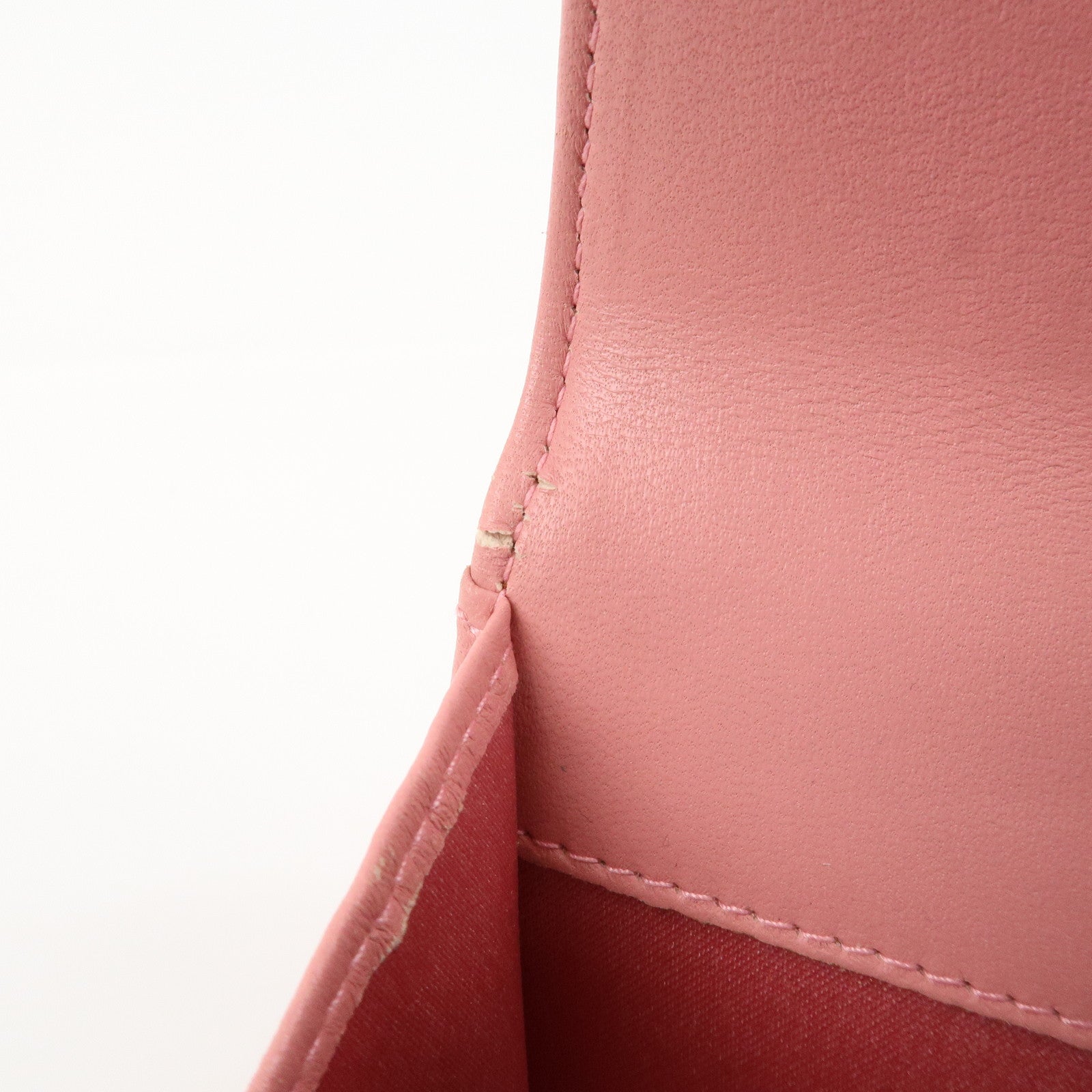 CHANEL Camellia COCO Mark Leather Card Case Card Holder Pink