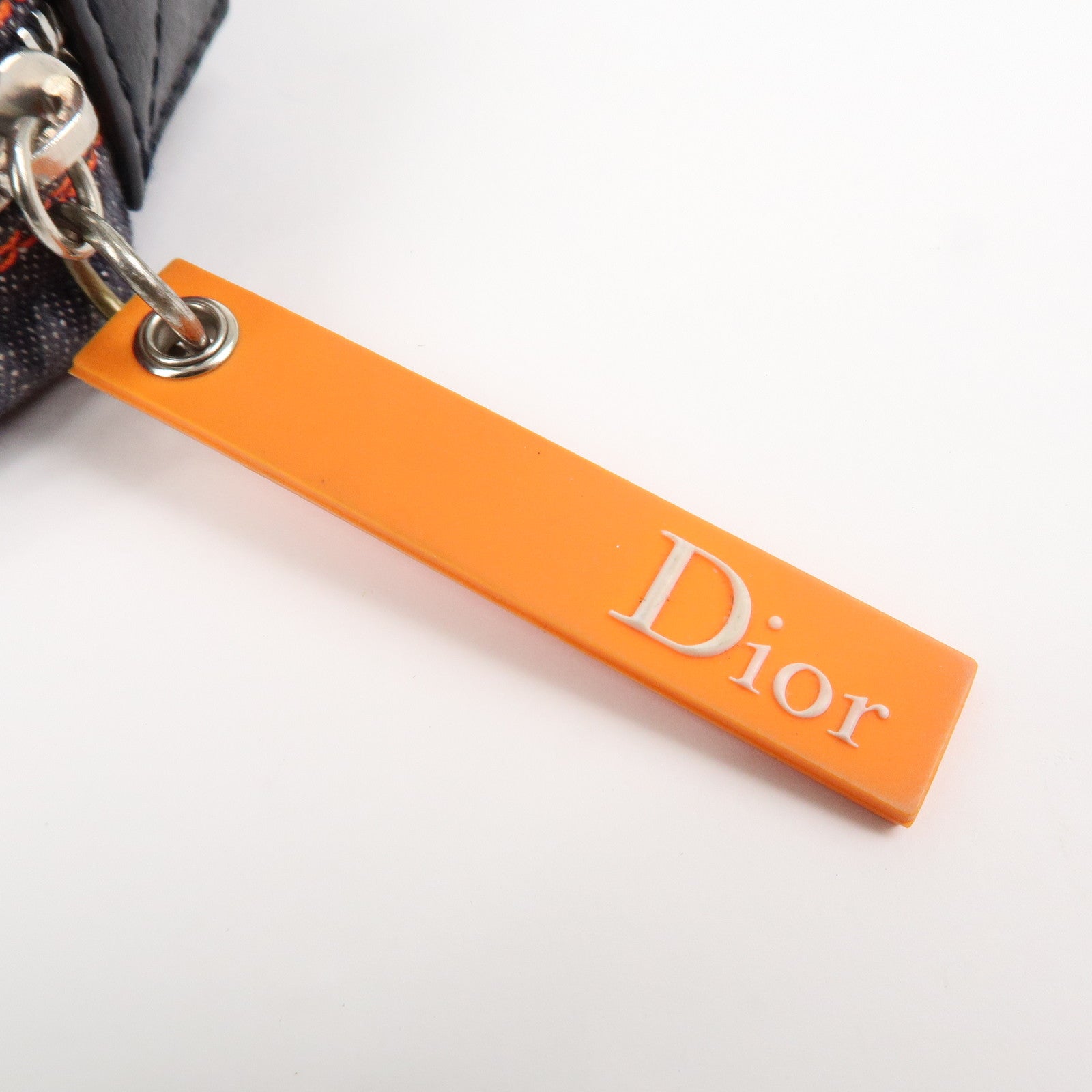 Christian Dior Denim Cosmetic Pouch Indigo Blue Orange