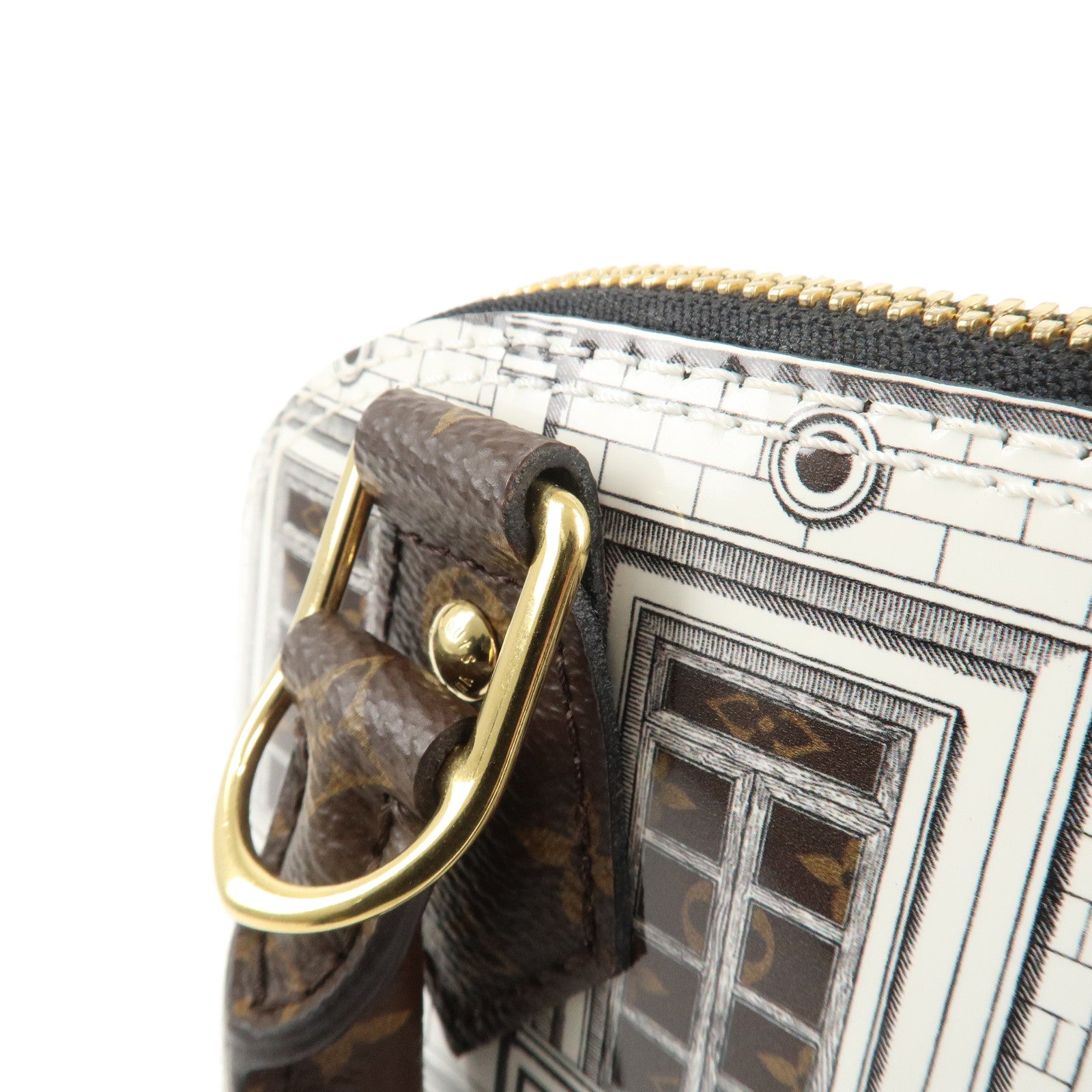 Louis Vuitton Fornasetti Monogram Patent Leather Alma BB Hand Bag Used