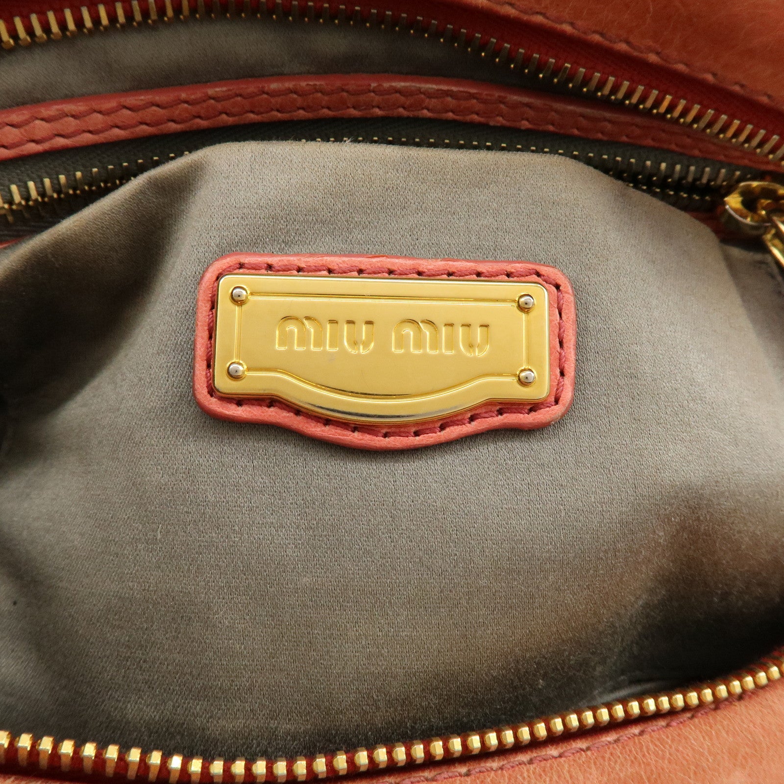 MIU MIU Leather 2Way Bag Hand Bag Shoulder Bag Pink