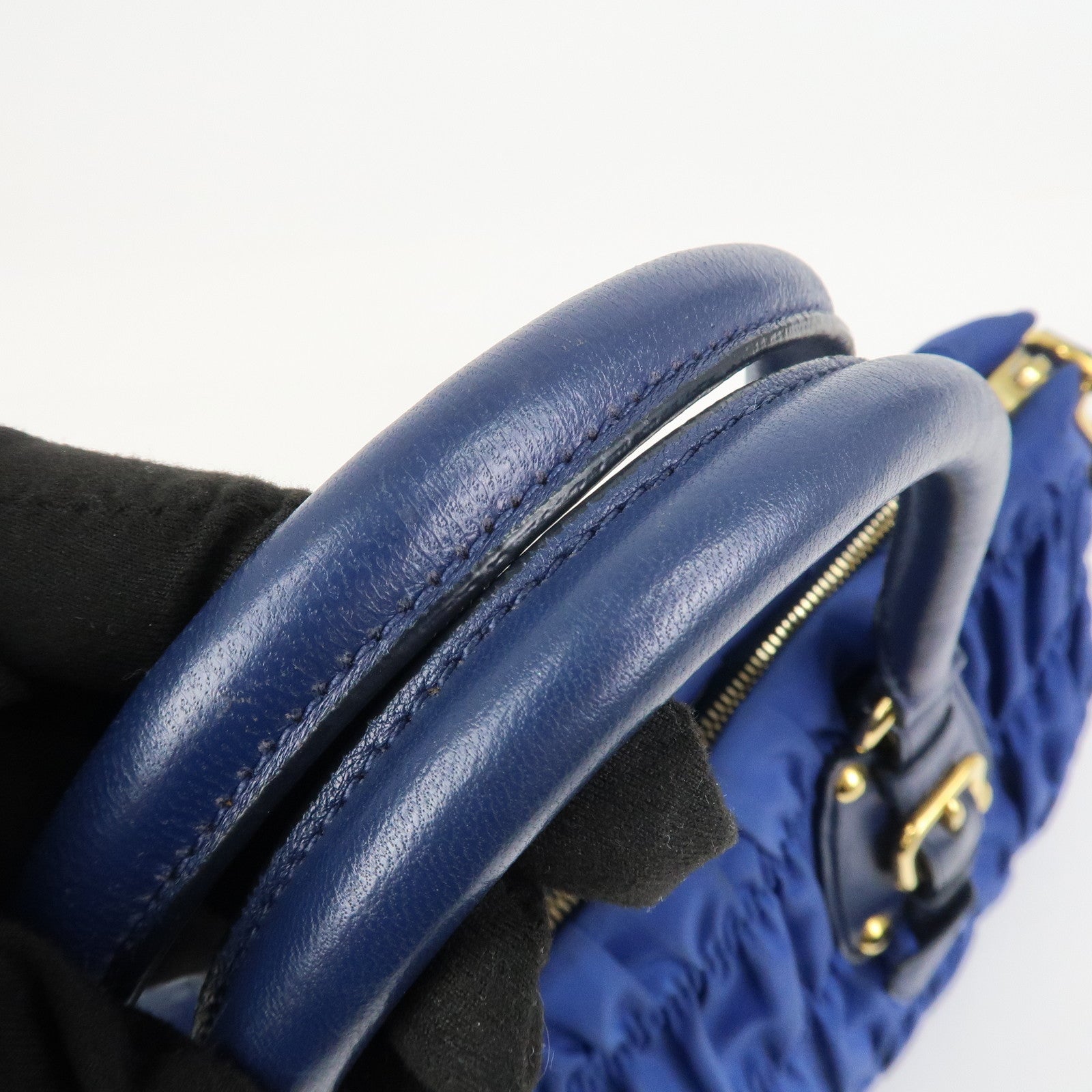 PRADA Logo Nylon Leather 2Way Bag Hand Bag Shoulder Bag BN 1407