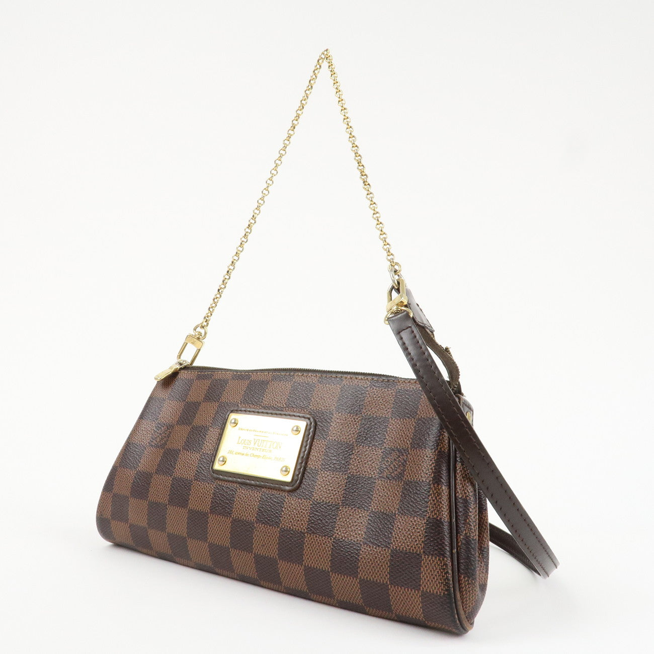 Louis Vuitton Damier Eva 2Way Hand Shoulder Bag Damier Ebene N55213 Used