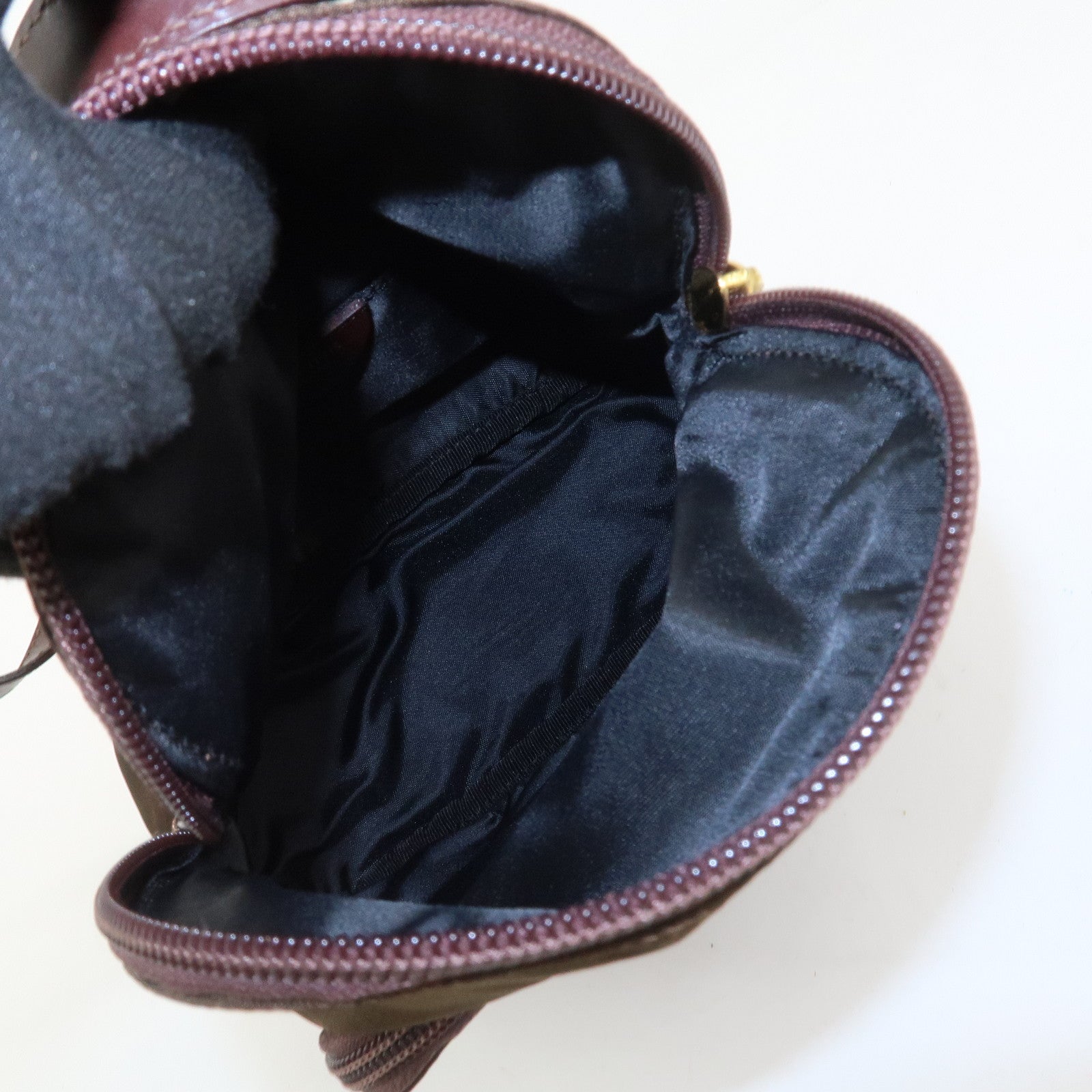 CELINE Logo Nylon Leather Backpack Ruck Sack Brown