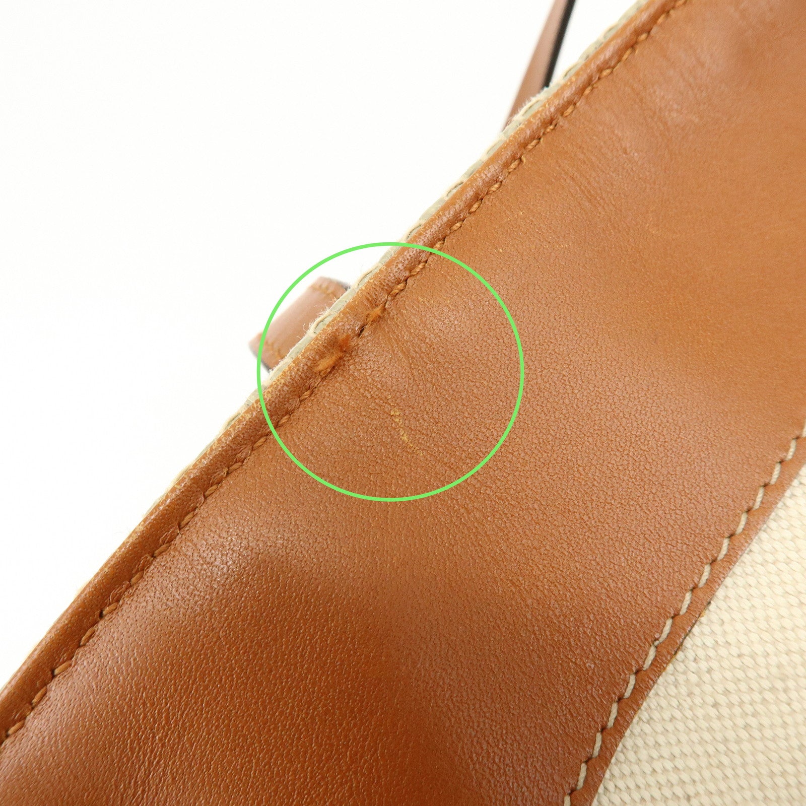 GUCCI Straw Leather Tote Bag Shoulder Bag Beige Brown 309551