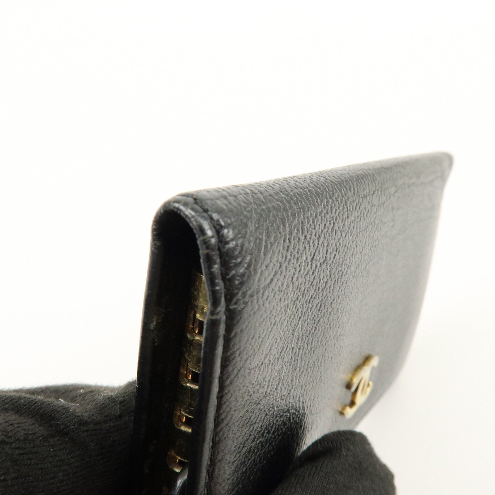 CHANEL COCO Mark Leather Key Case Key Holder Black