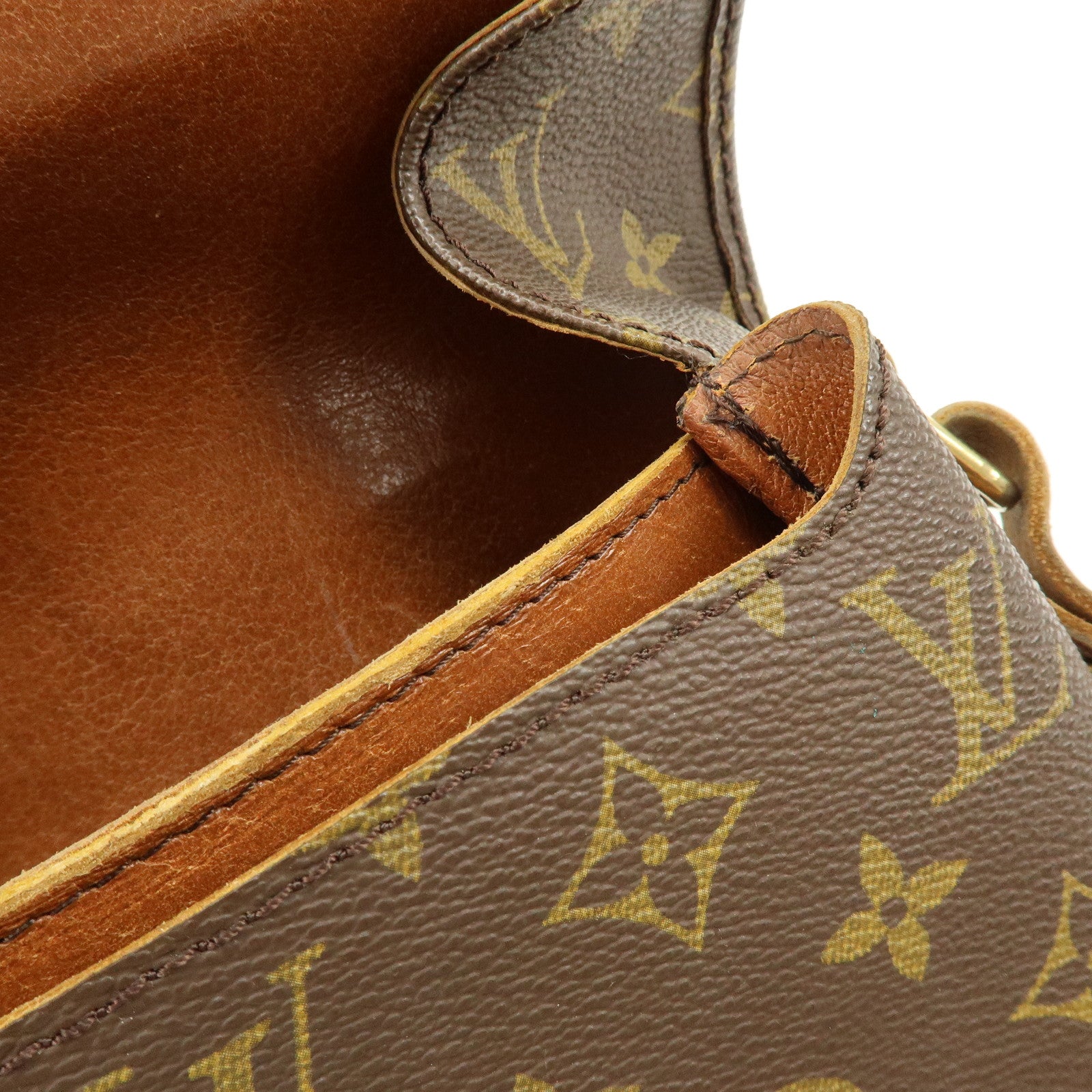 Louis Vuitton Monogram Cartouchiere MM Shoulder Bag Brown M51253