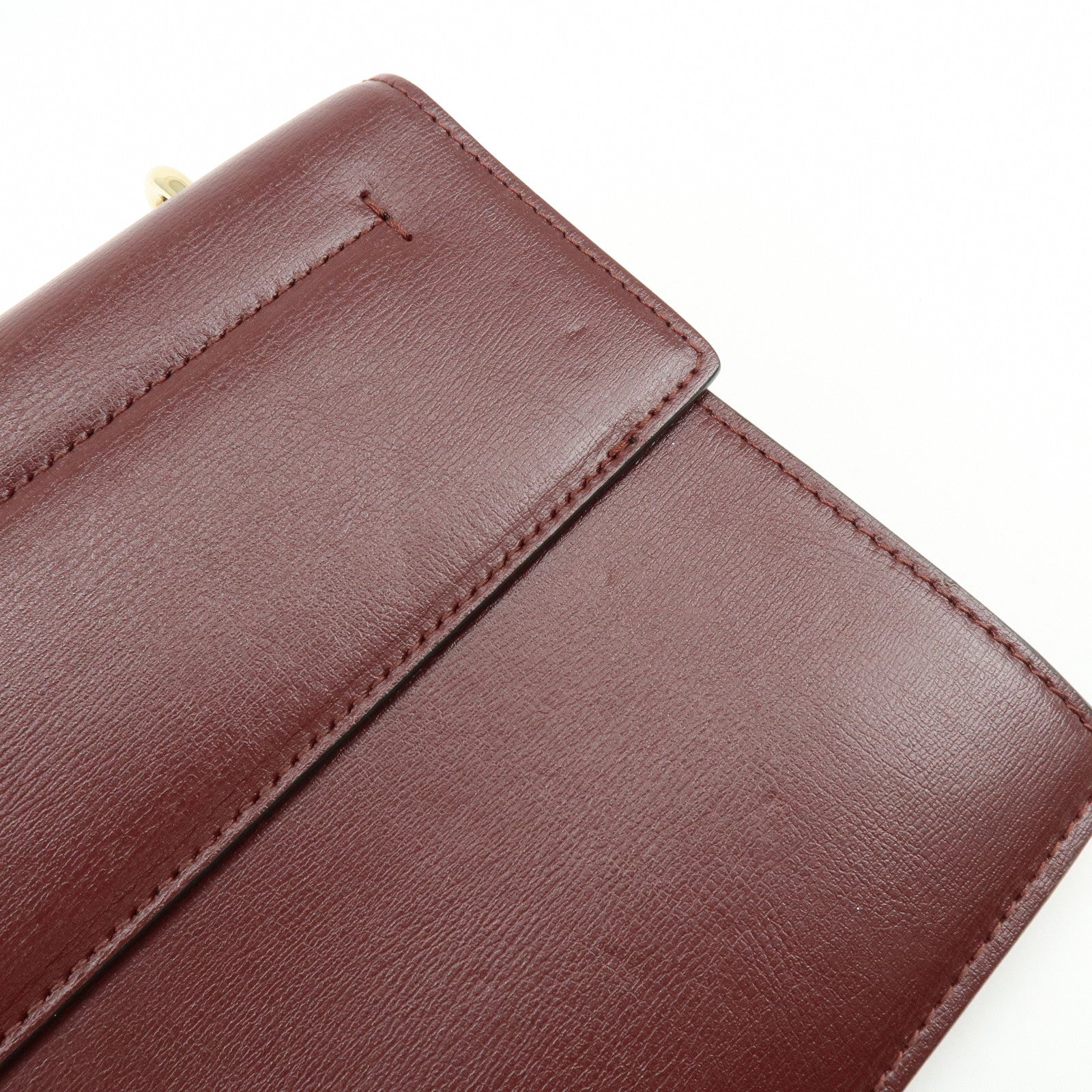 Ferragamo Vara Ribbon Leather Chain Shoulder Bag Bordeaux