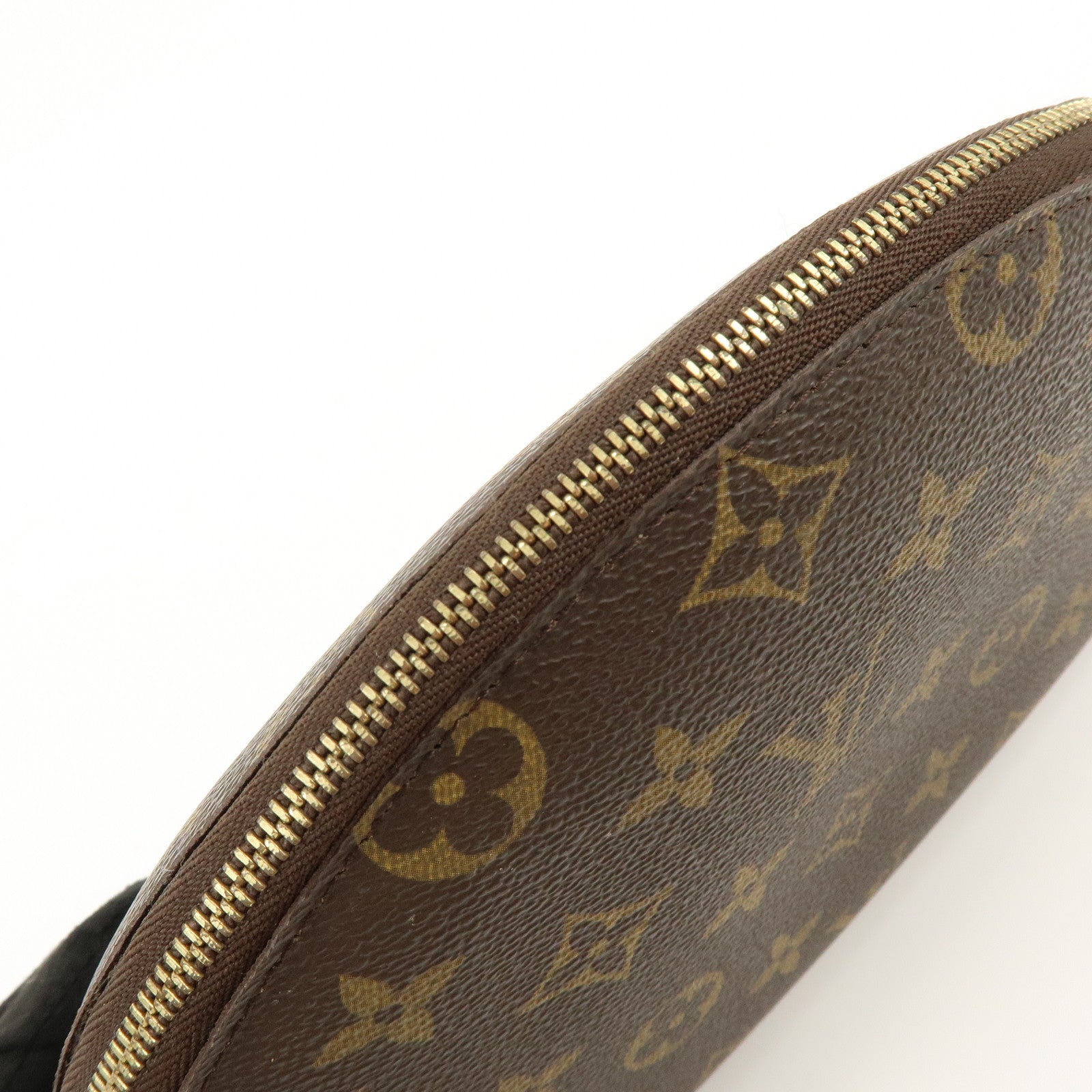 Louis Vuitton Monogram Trousse Demi Ronde Pouch Brown M47520