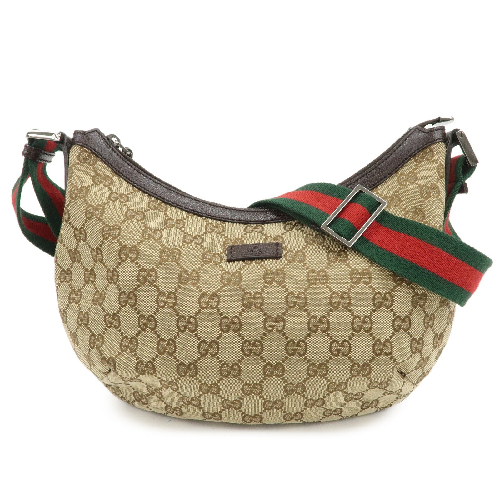GUCCI Sherry GG Canvas Leather Shoulder Bag Crossbody Bag 181092