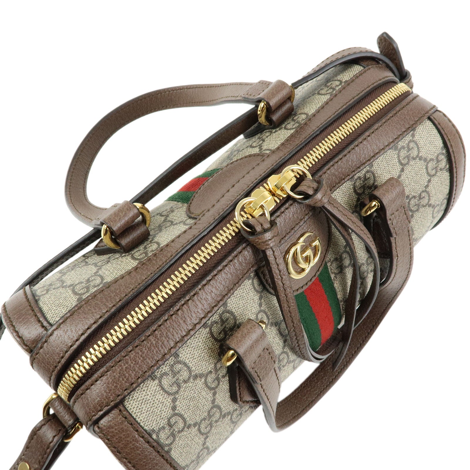 GUCCI Ophidia Sherry GG Supreme Leather Shoulder Bag Brown 602577