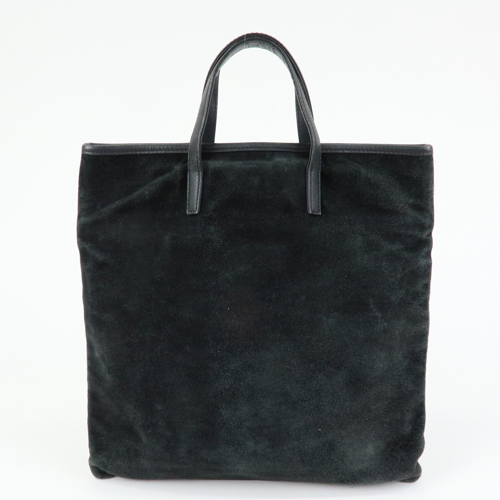 LOEWE Anagram Suede Leather Hand Bag Tote Bag Black
