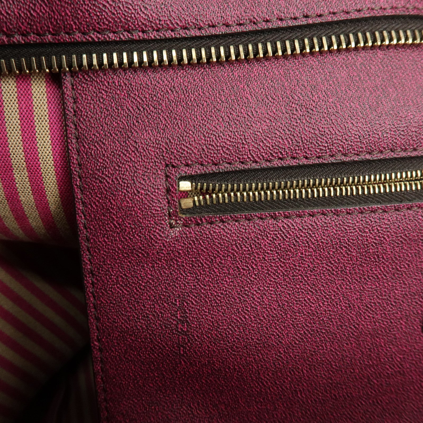 FENDI Zucca PVC Leather Tote Bag Shoulder Bag Brown Pink 8BH185