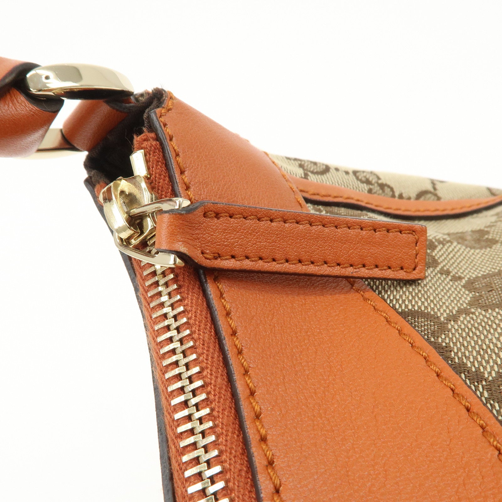 GUCCI Abbey GG Canvas Leather Shoulder Bag Hand Bag Beige 190525