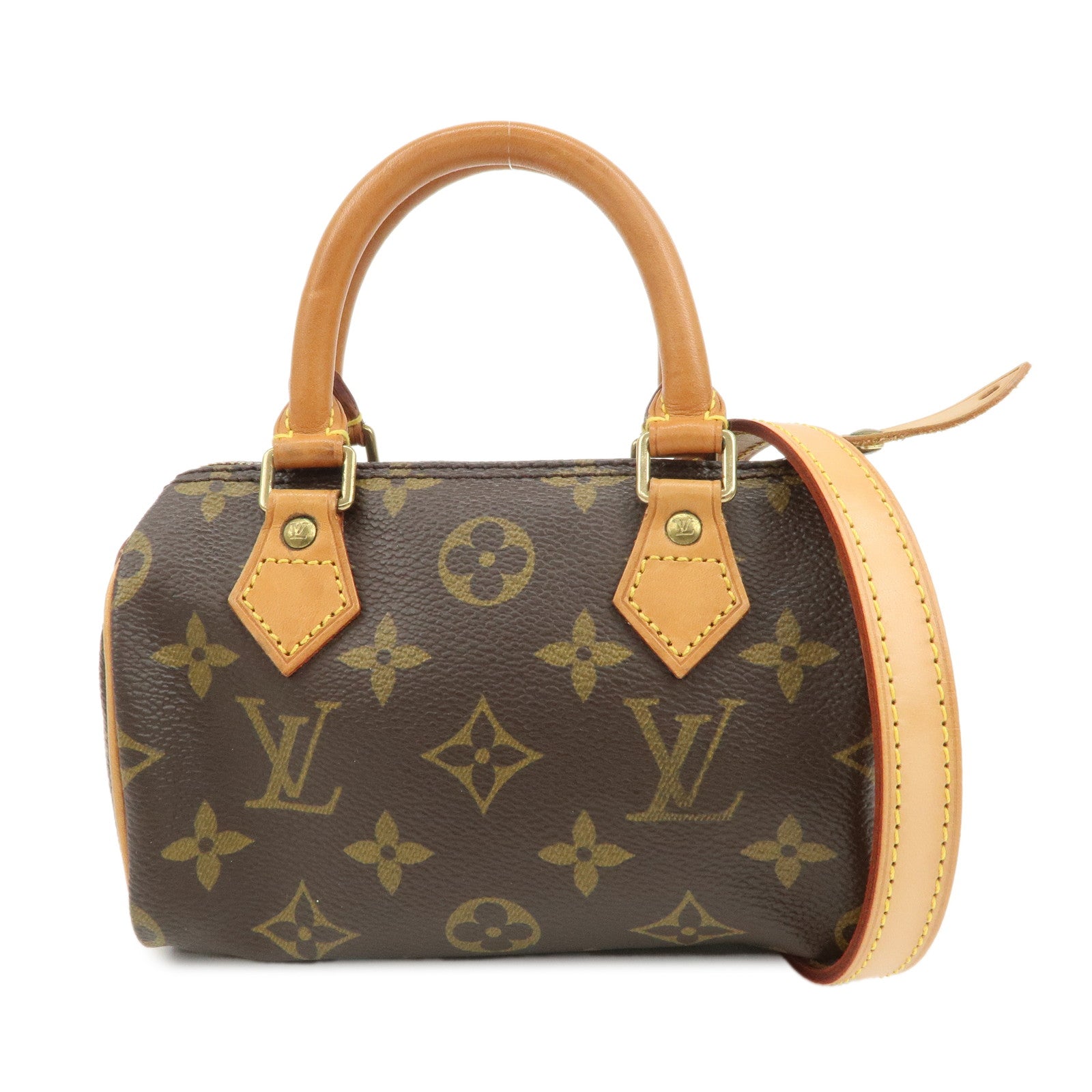 Louis Vuitton Monogram Mini Speedy Hand Bag Boston Bag Brown M41534