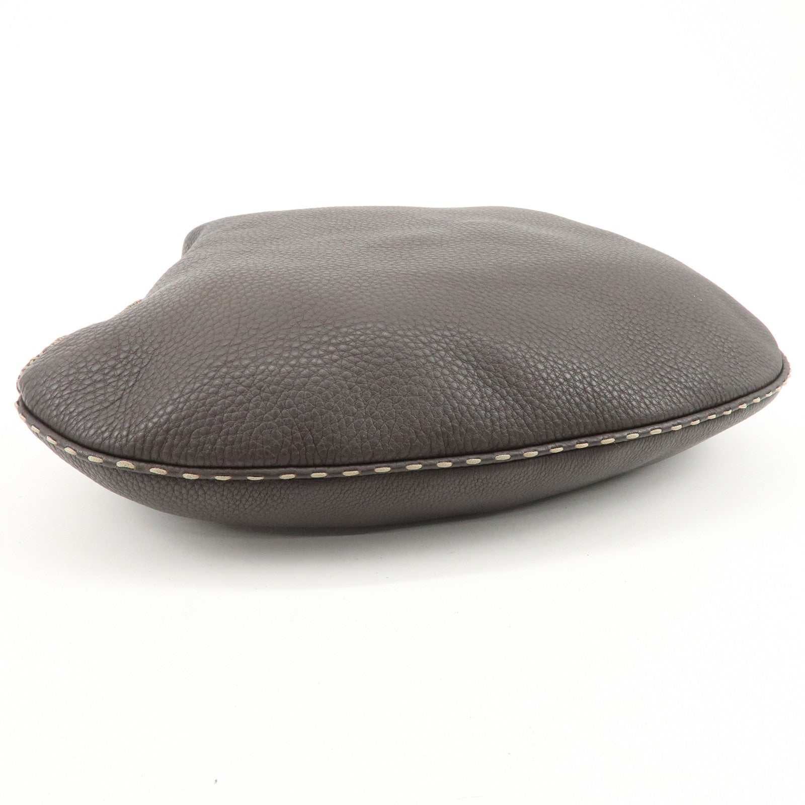 FENDI Selleria Leather Shoulder Bag Hand Bag Brown