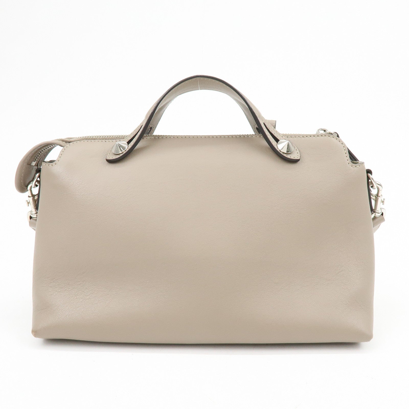 FENDI BY THE WAY Medium Leather 2Way Hand Bag Greige 8BL124