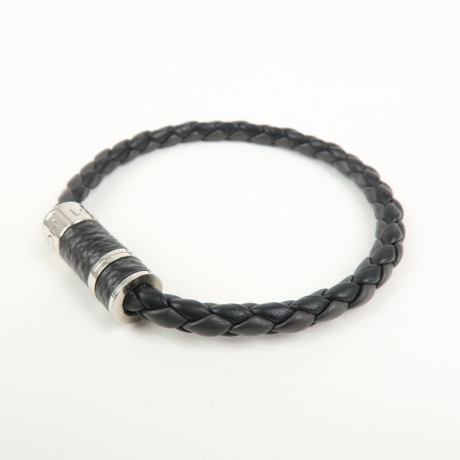 Louis Vuitton Monogram Eclipse Leather Bracelet Braided It M6588
