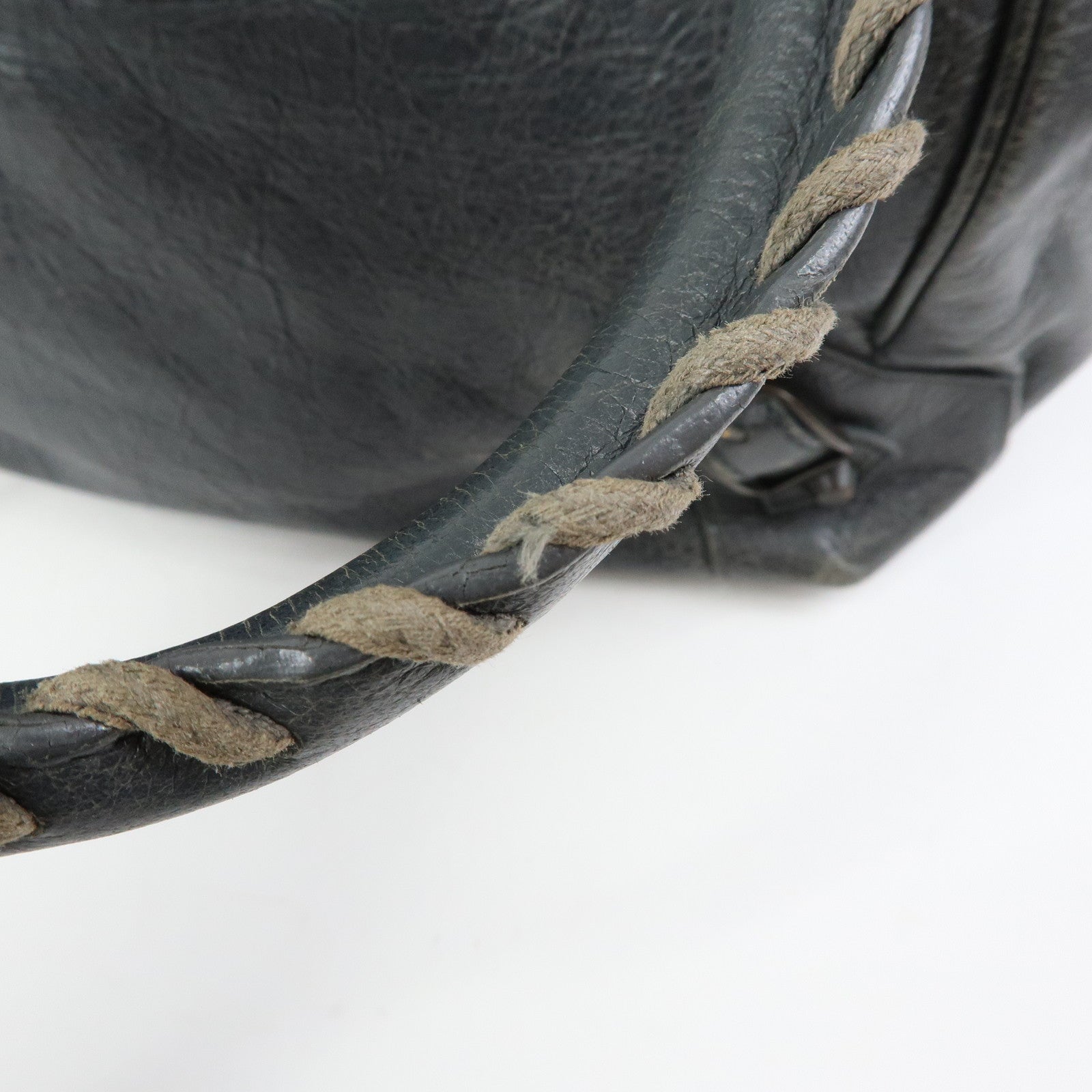 BALENCIAGA The Sunday Leather Tote Bag Hand Bag Gray 228750