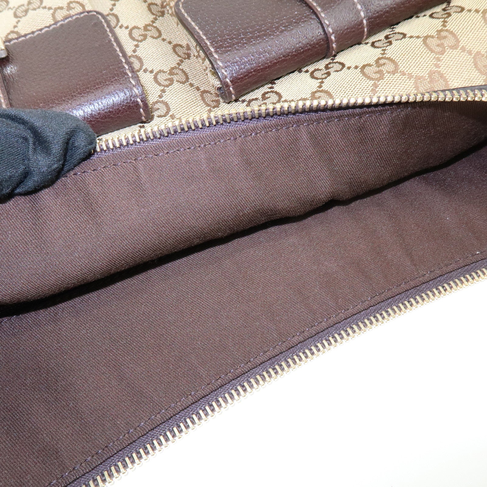 GUCCI Abbey GG Canvas Leather Front Pocket Shoulder Bag 153025