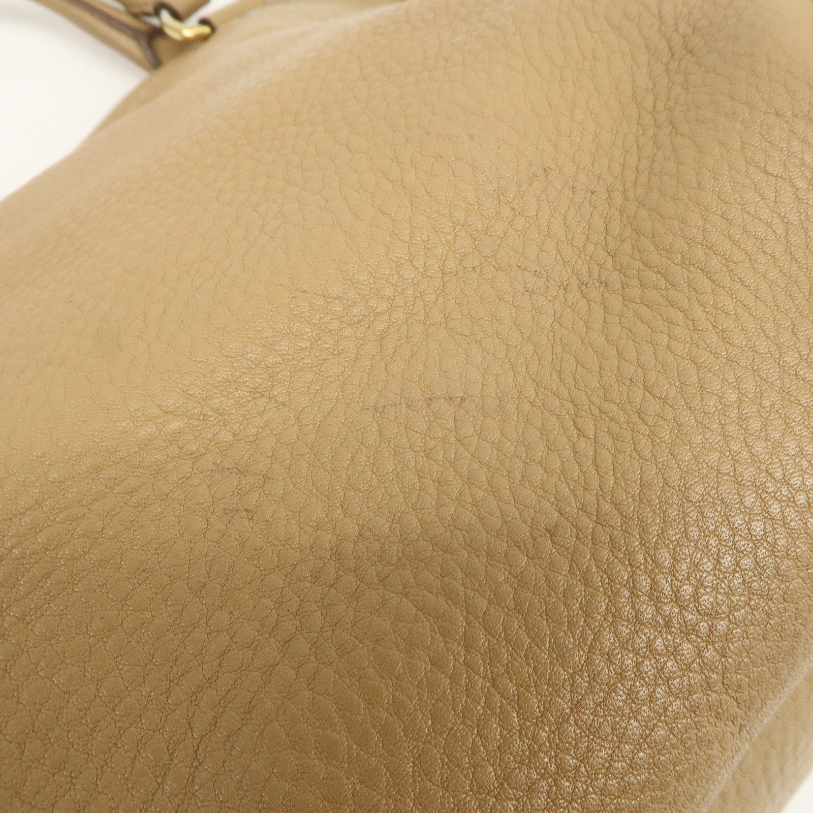 PRADA Logo Leather 2Way Bag Hand Bag Shoulder Bag Camel