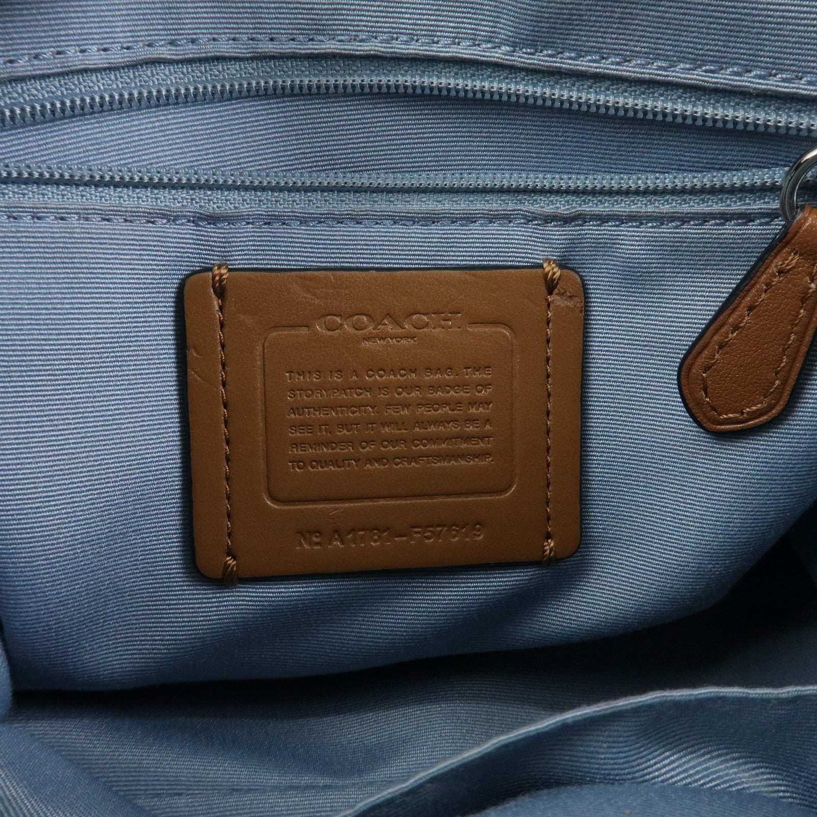 COACH Signature Denim Leather 2Way Bag Shoulder Bag Hand Bag