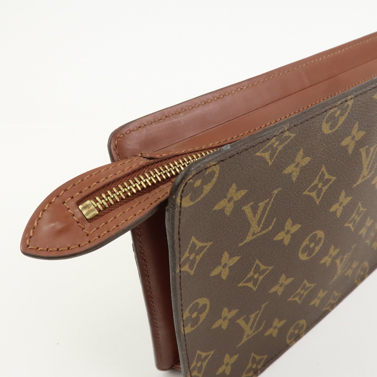 Louis Vuitton Monogram Pochette Homme Clutch Bag Brown M51795