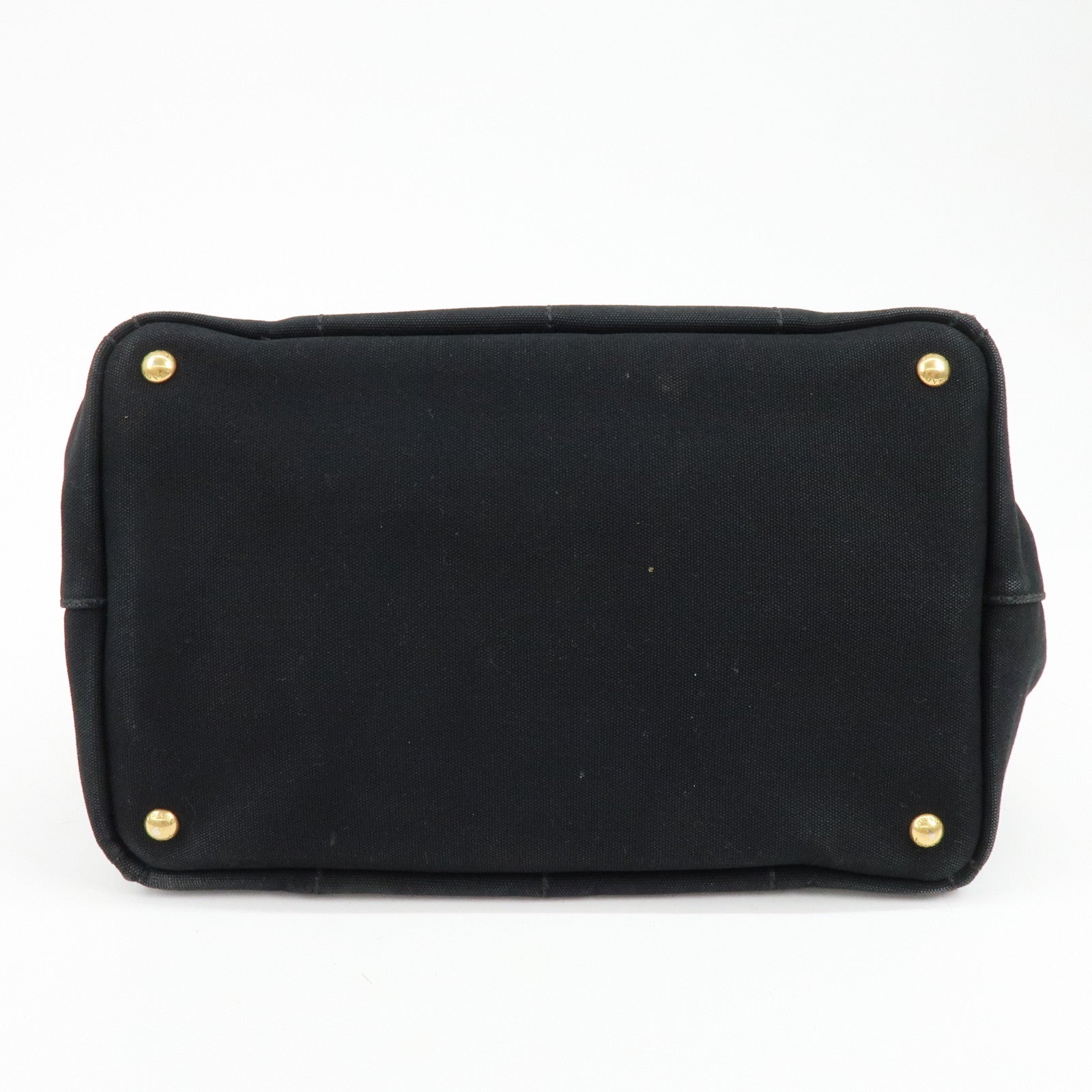 PRADA Logo Canapa Canvas 2Way Bag Tote Bag Hand Bag Black B1877G