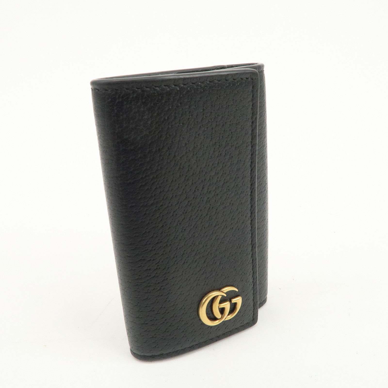GUCCI GG Marmont Leather 6 Rings Key Case Black 435305