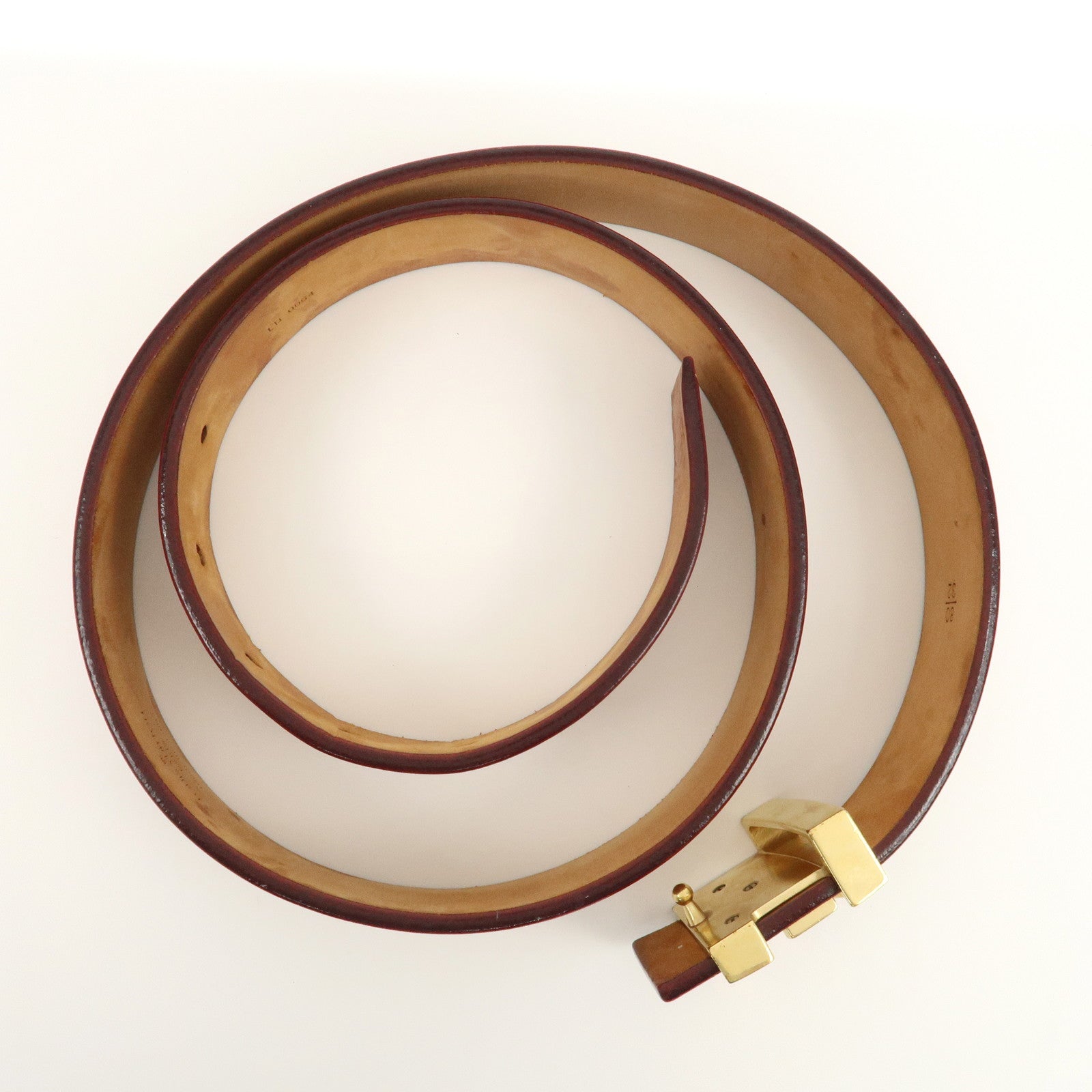 Louis Vuitton Leather Ceinture LV Initial Belt 80/32 Caramel M6901