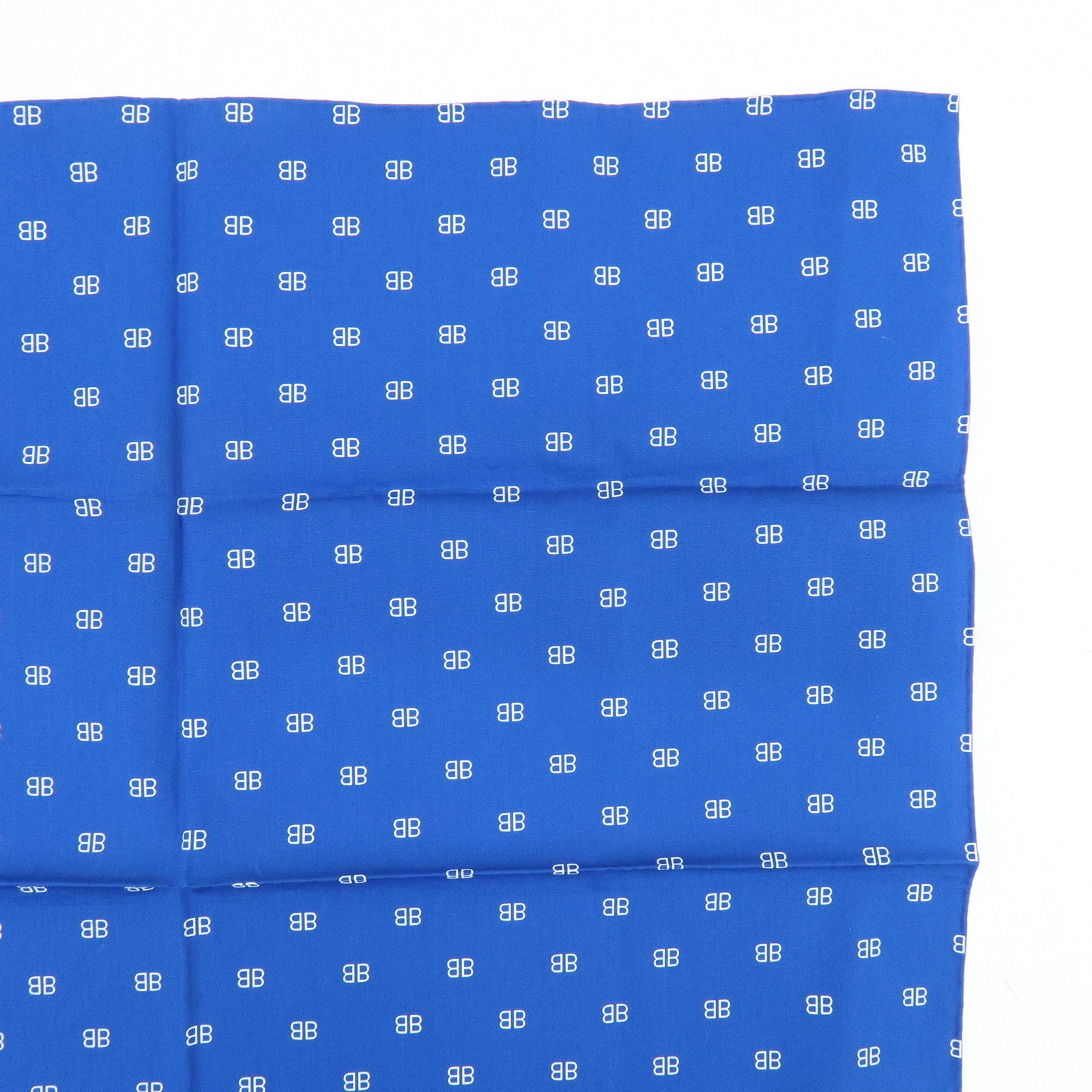 BALENCIAGA BB Logo Cotton 100% Scarf Tokyo Limited Blue