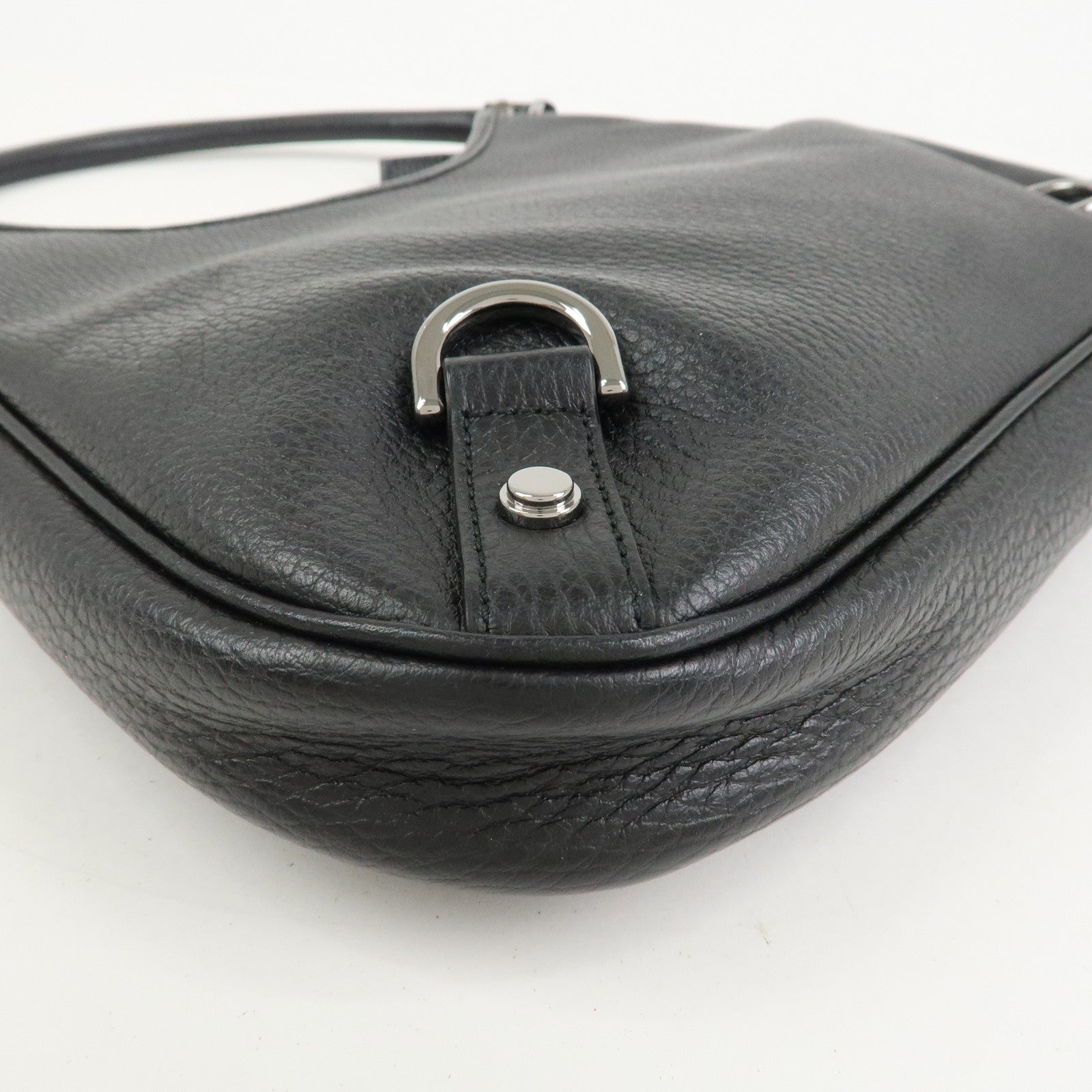 GUCCI Abbey Leather Shoulder Bag Hand Bag Black Silver S268637
