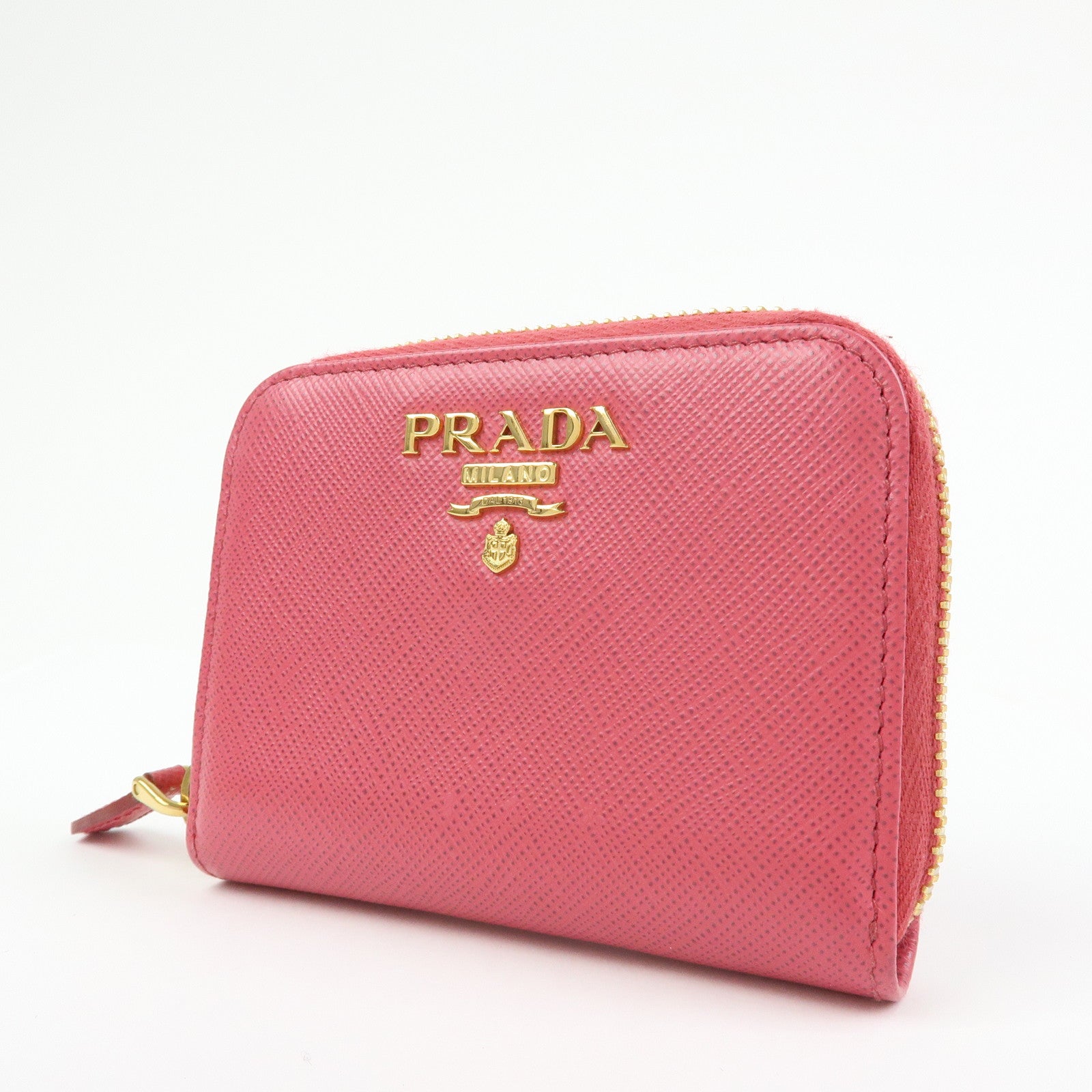 PRADA Saffiano Leather Zippy Coin Case Coin Purse Pink 1MM268