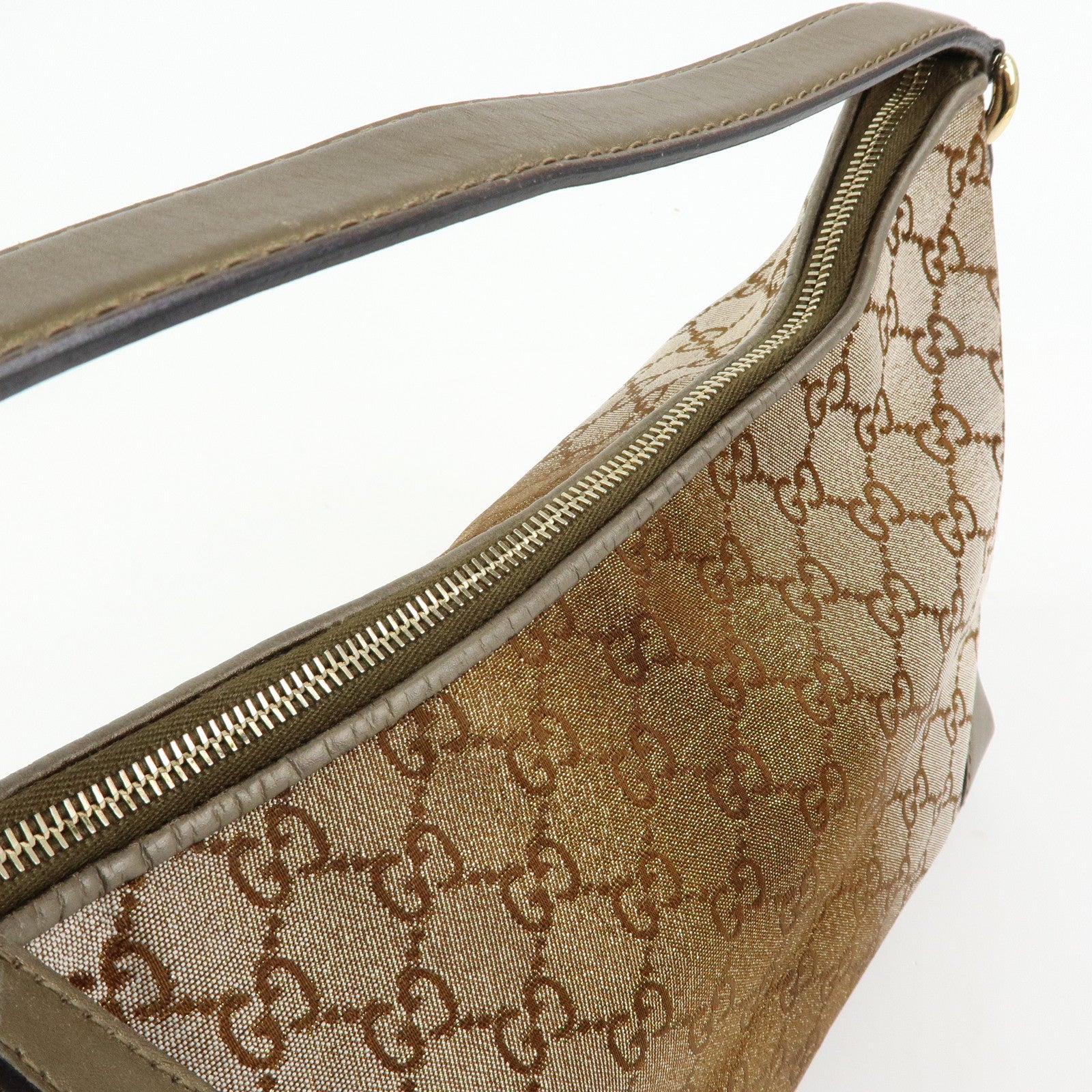 GUCCI Bamboo Heartbit GG Canvas Leather Shoulder Bag Brown 269959